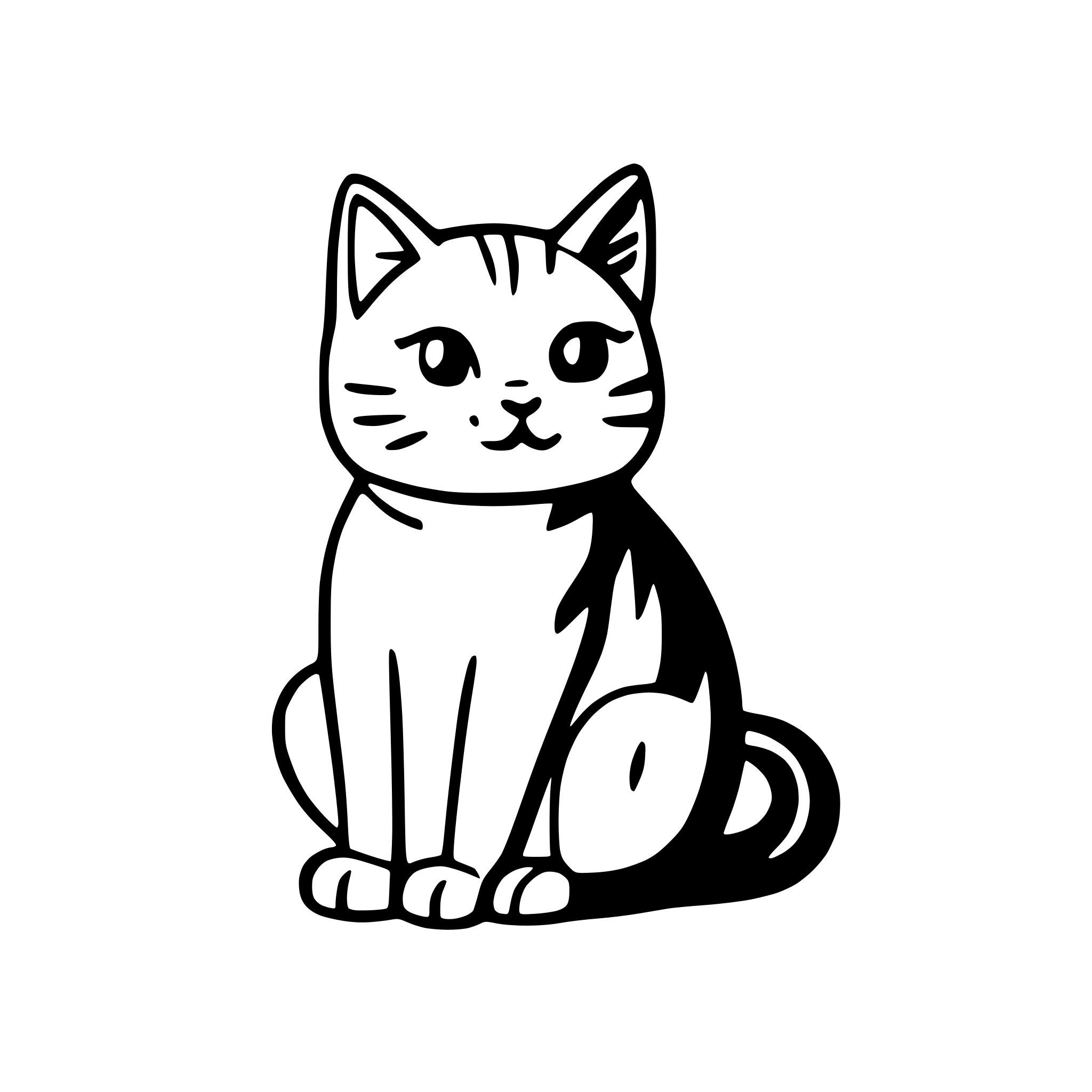 AI-generated SVG of 'sweat cute cat'