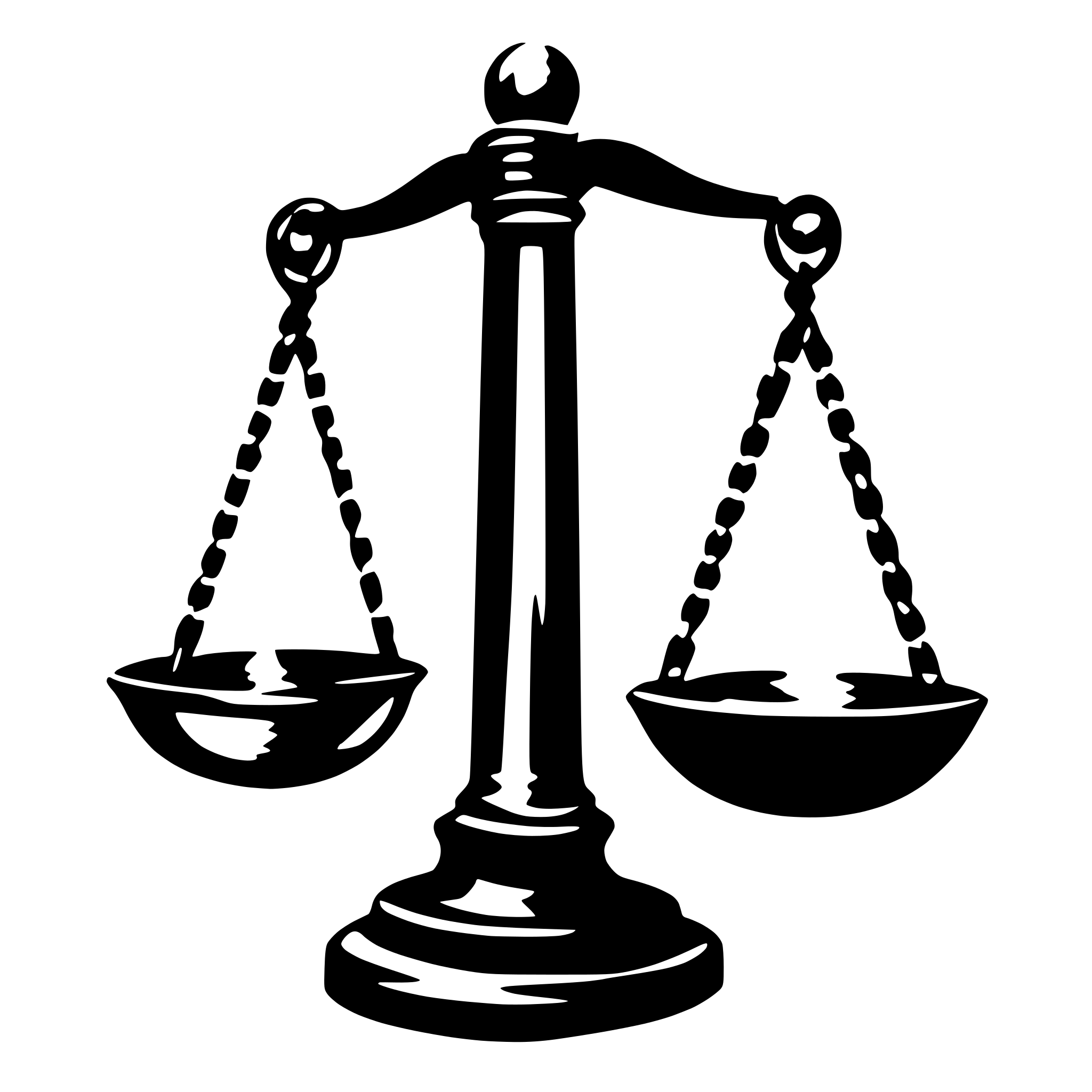 AI-generated SVG of 'Crossed out scales of justice'