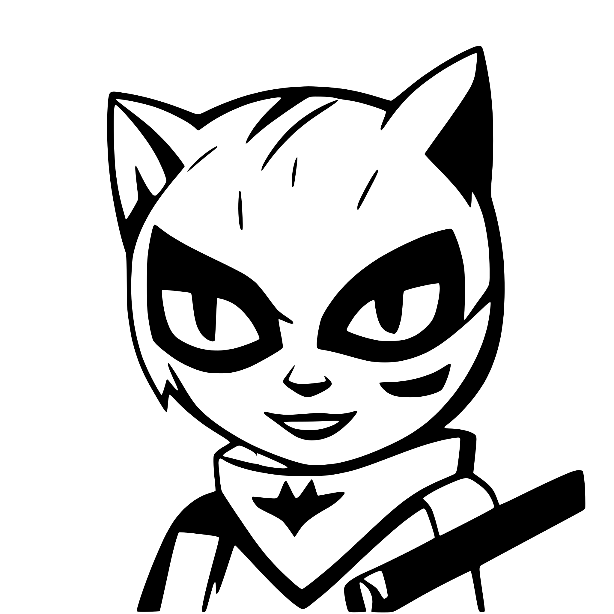 AI-generated SVG of 'Cat with batman mask'