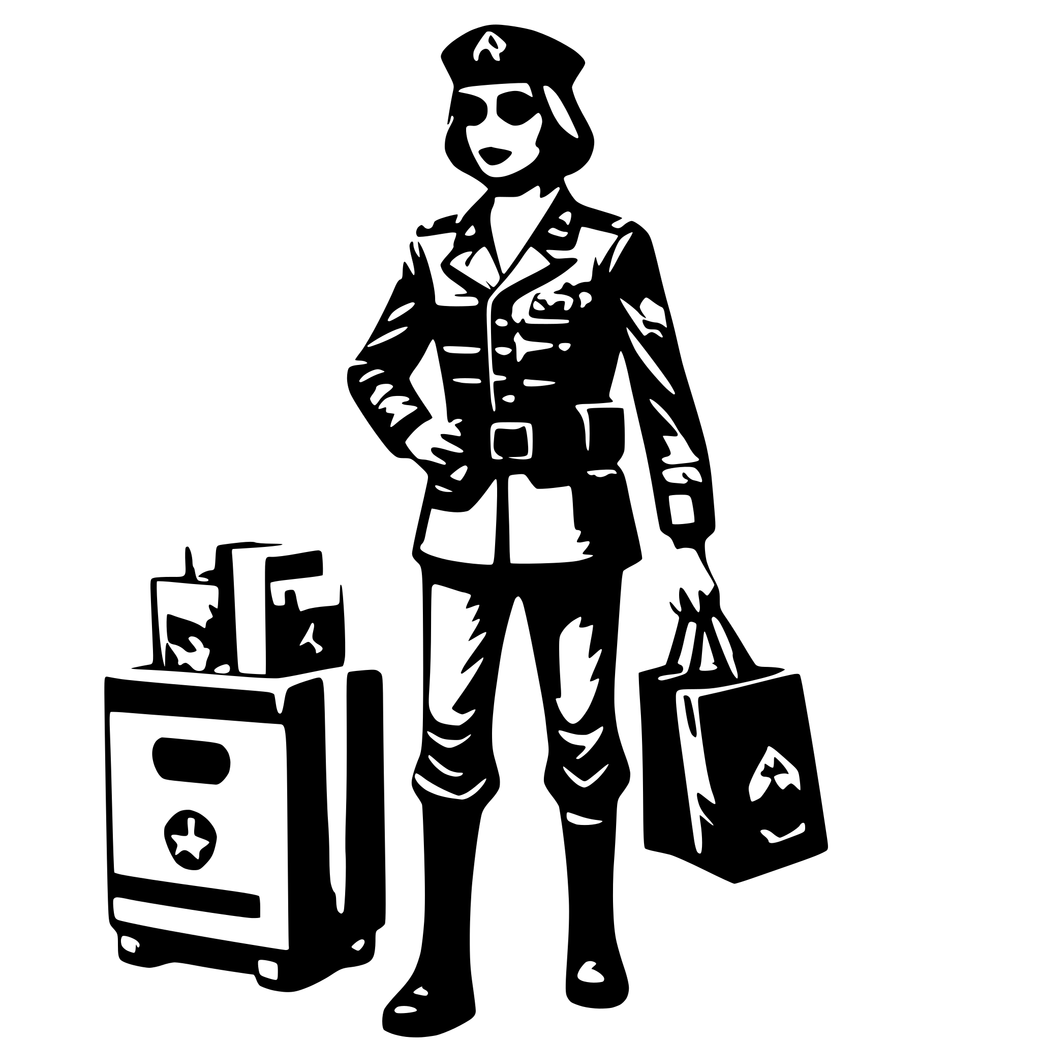 AI-generated SVG of 'military, shopping'