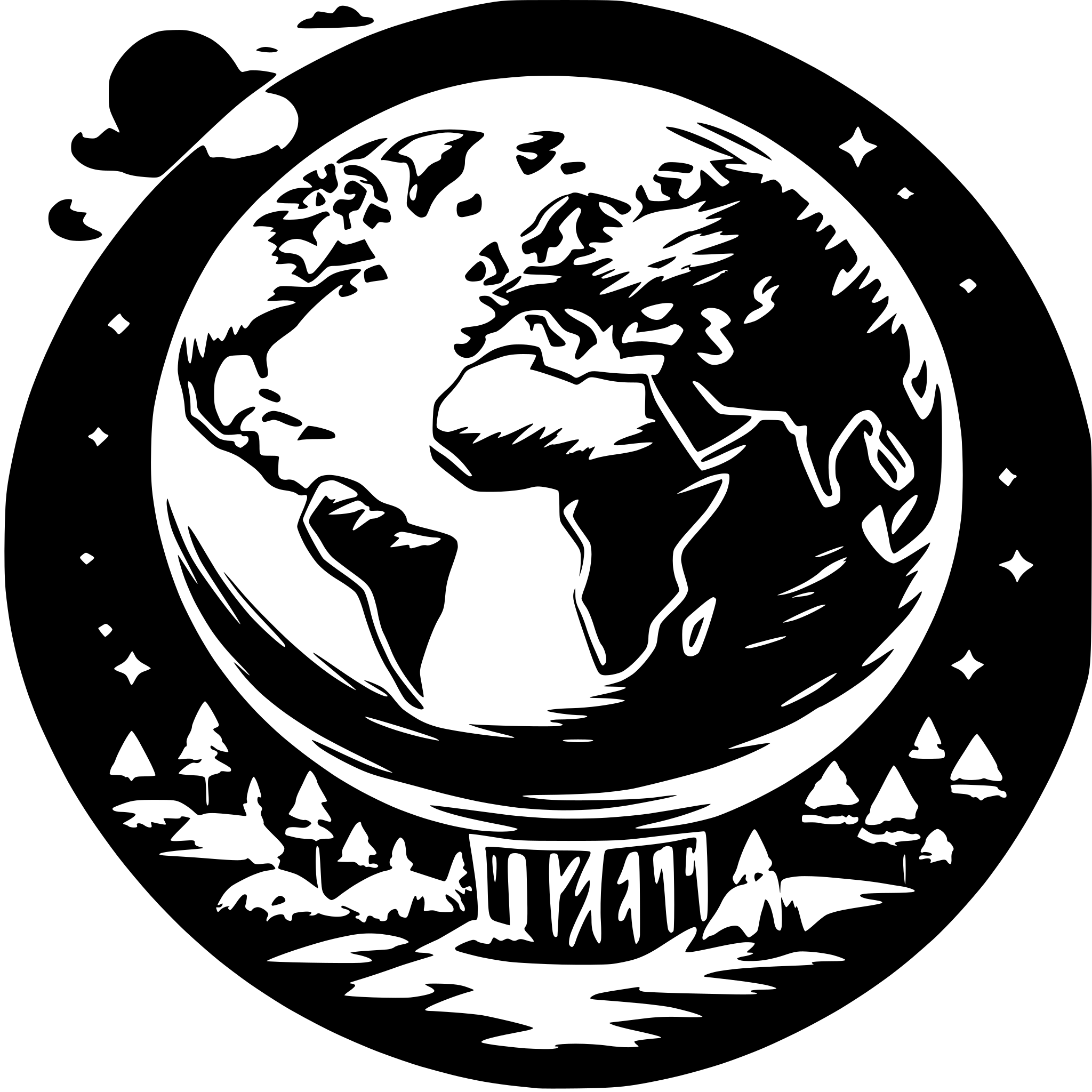 AI-generated SVG of a a picture of the earth full of mysteries