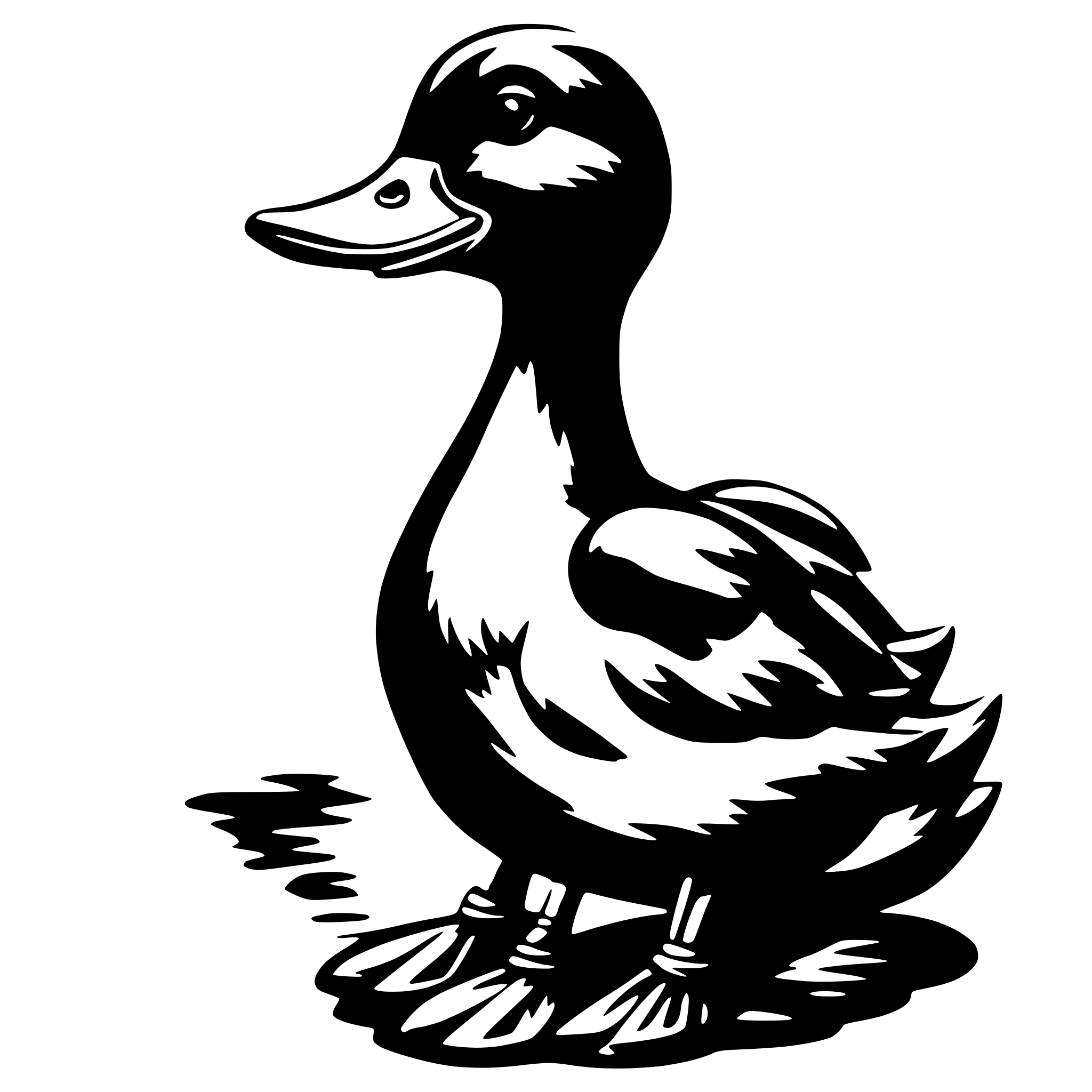 AI-generated SVG of 'duck sitting wearing gold chain'