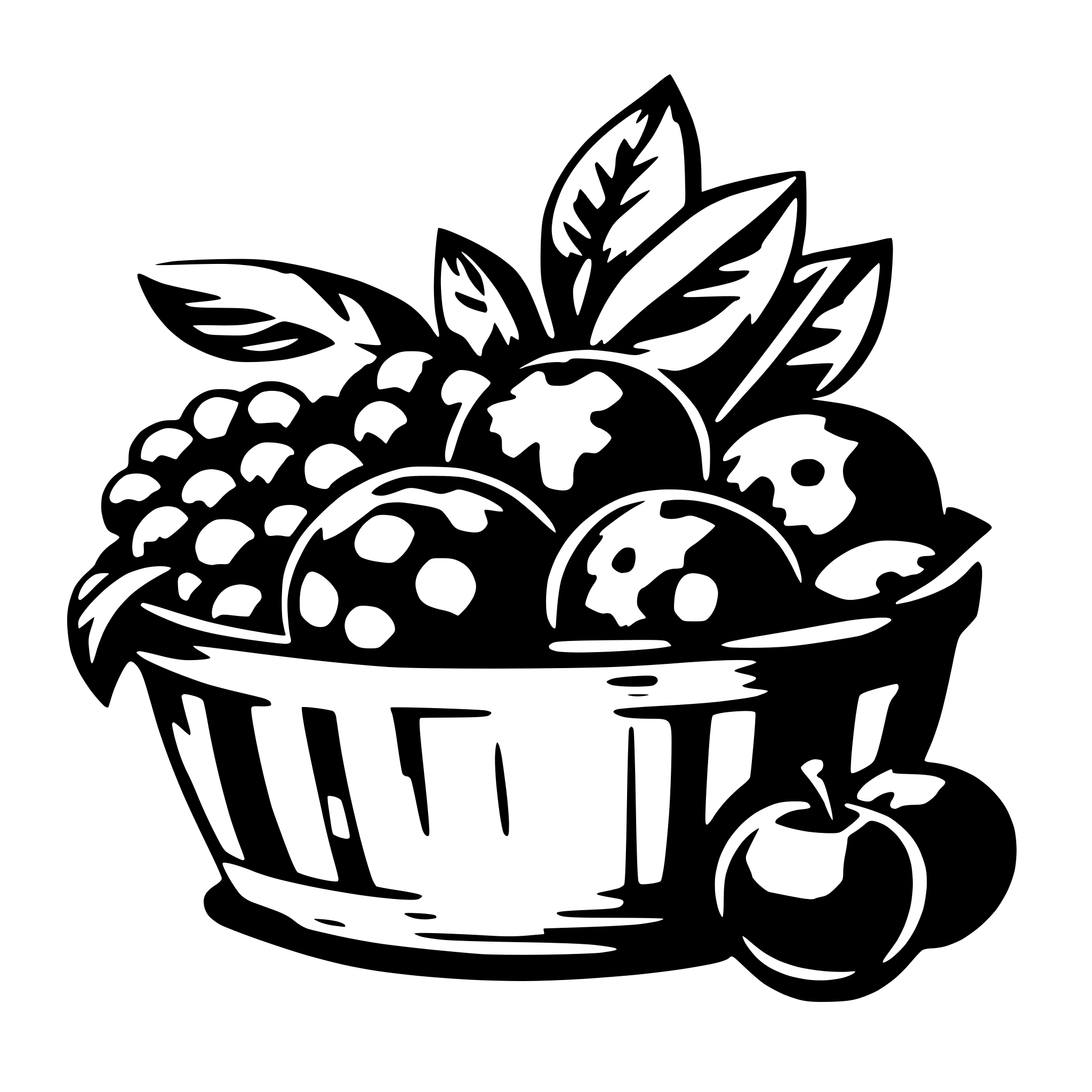 AI-generated SVG of a Fruit Basket, colorful fruits