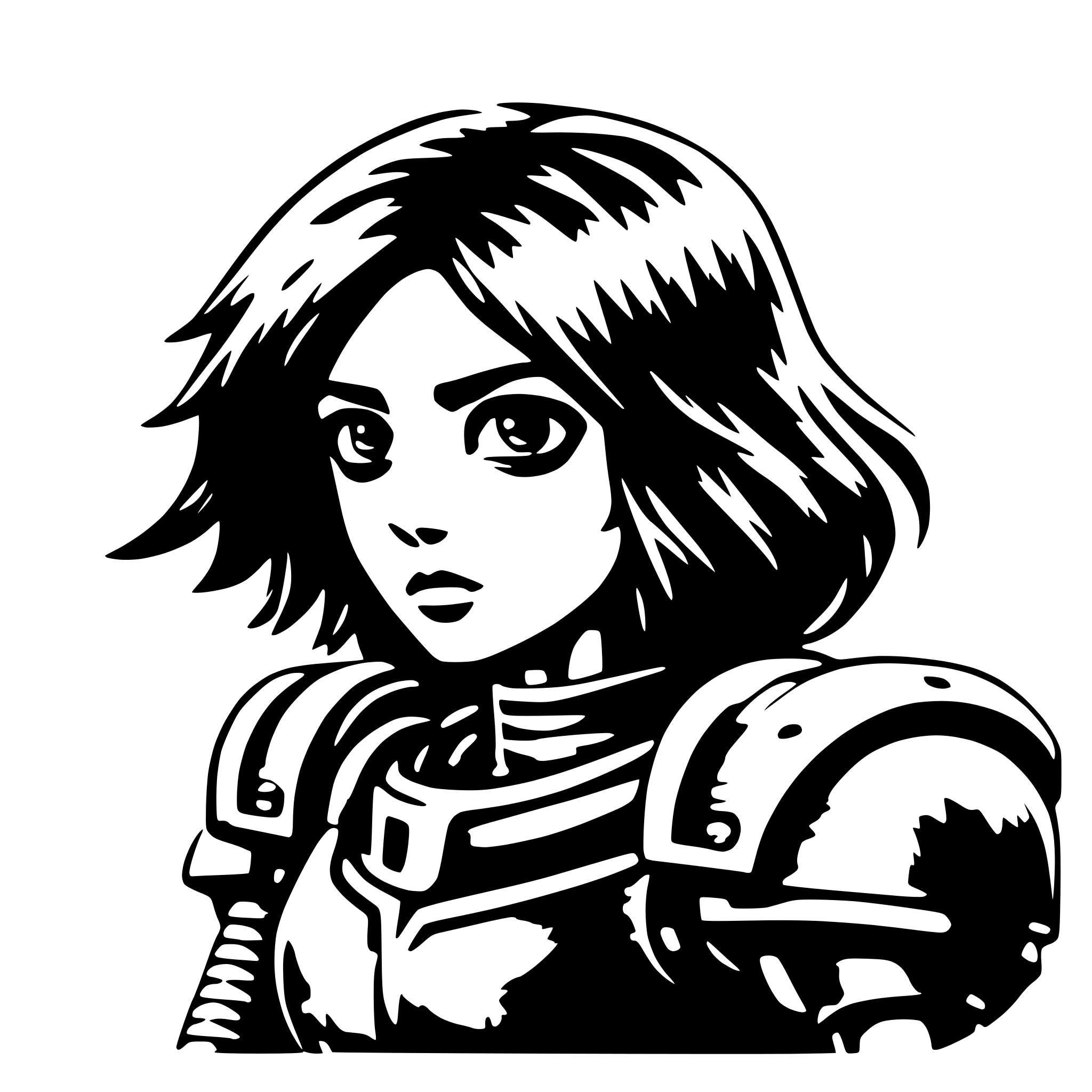 AI-generated SVG of 'Battle Angel Alita'