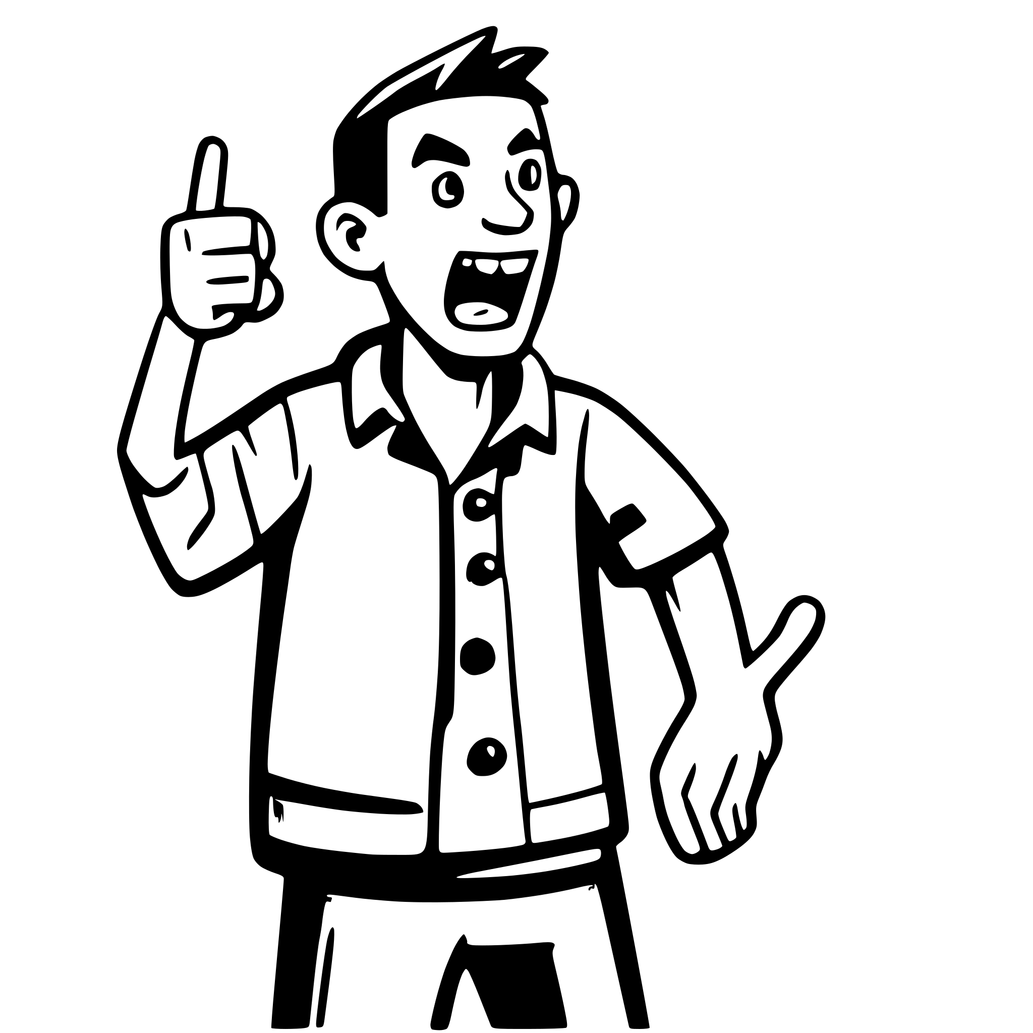 AI-generated SVG of 'shouting  man'