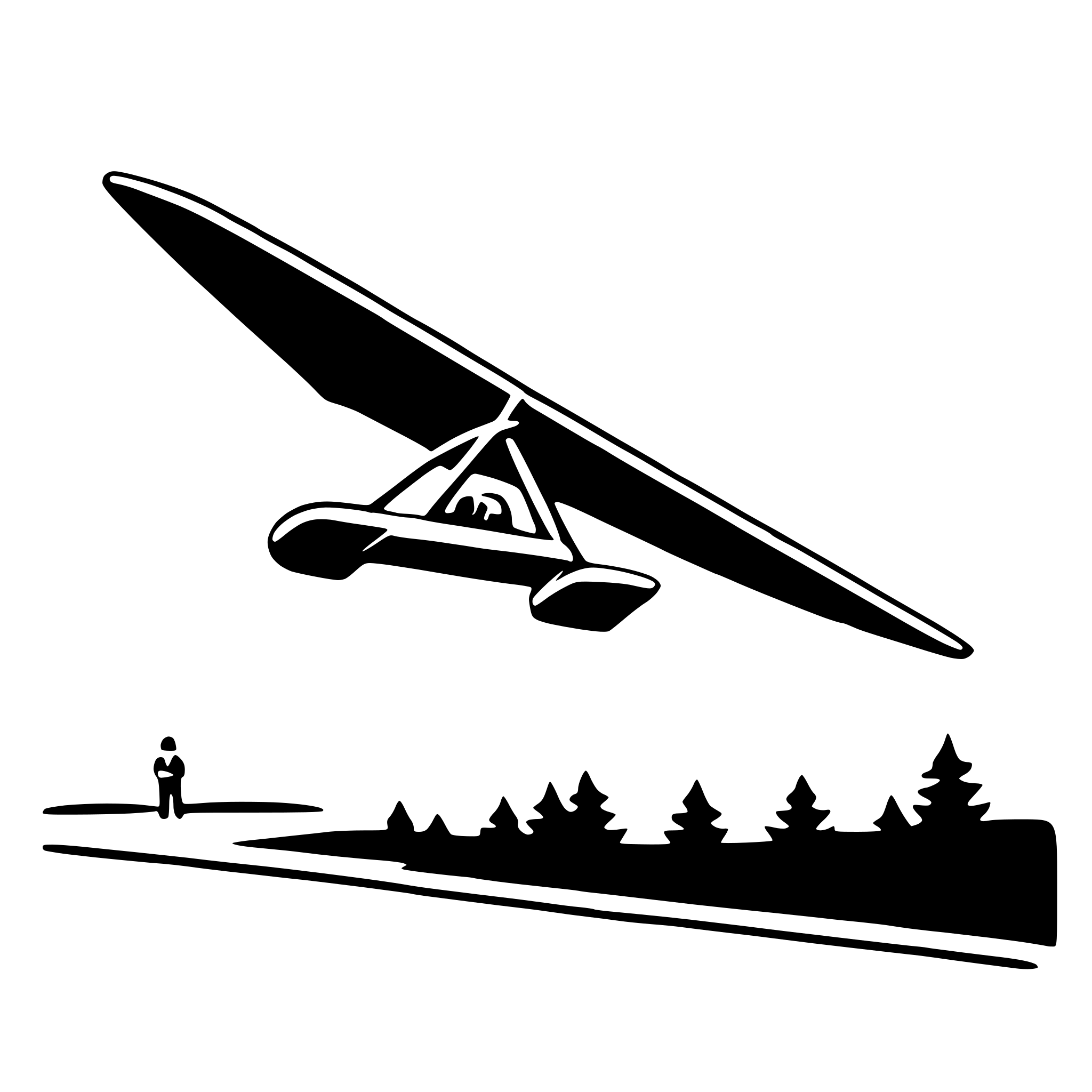 AI-generated SVG of a hang glider