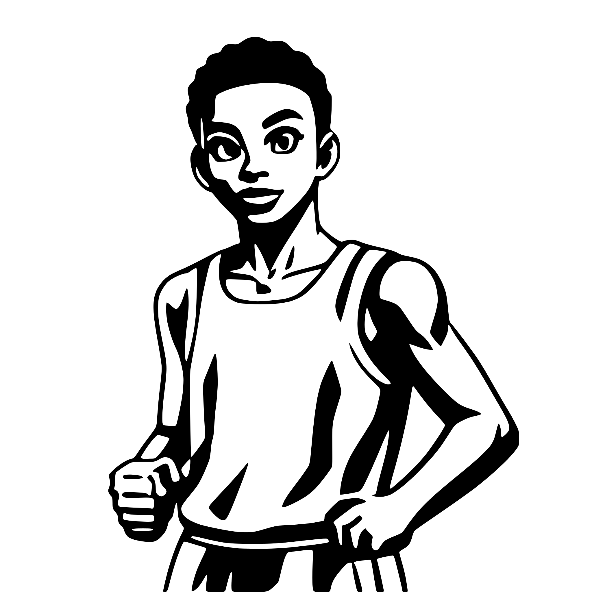 AI-generated SVG of a african man  aerobic exercise