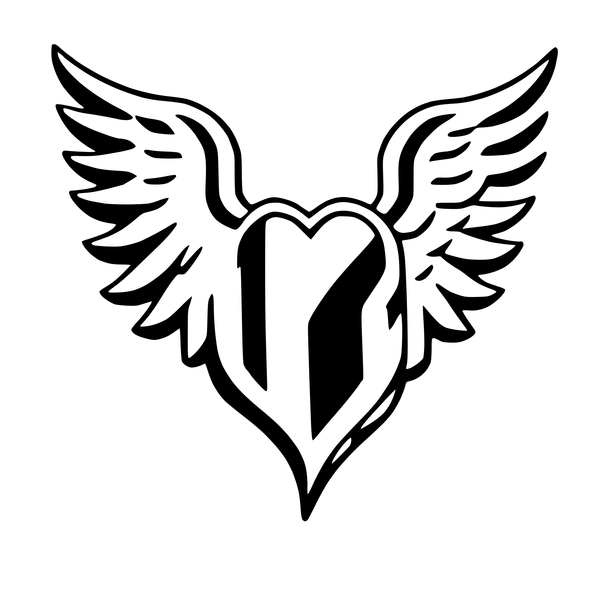 AI-generated SVG of a heart wings
