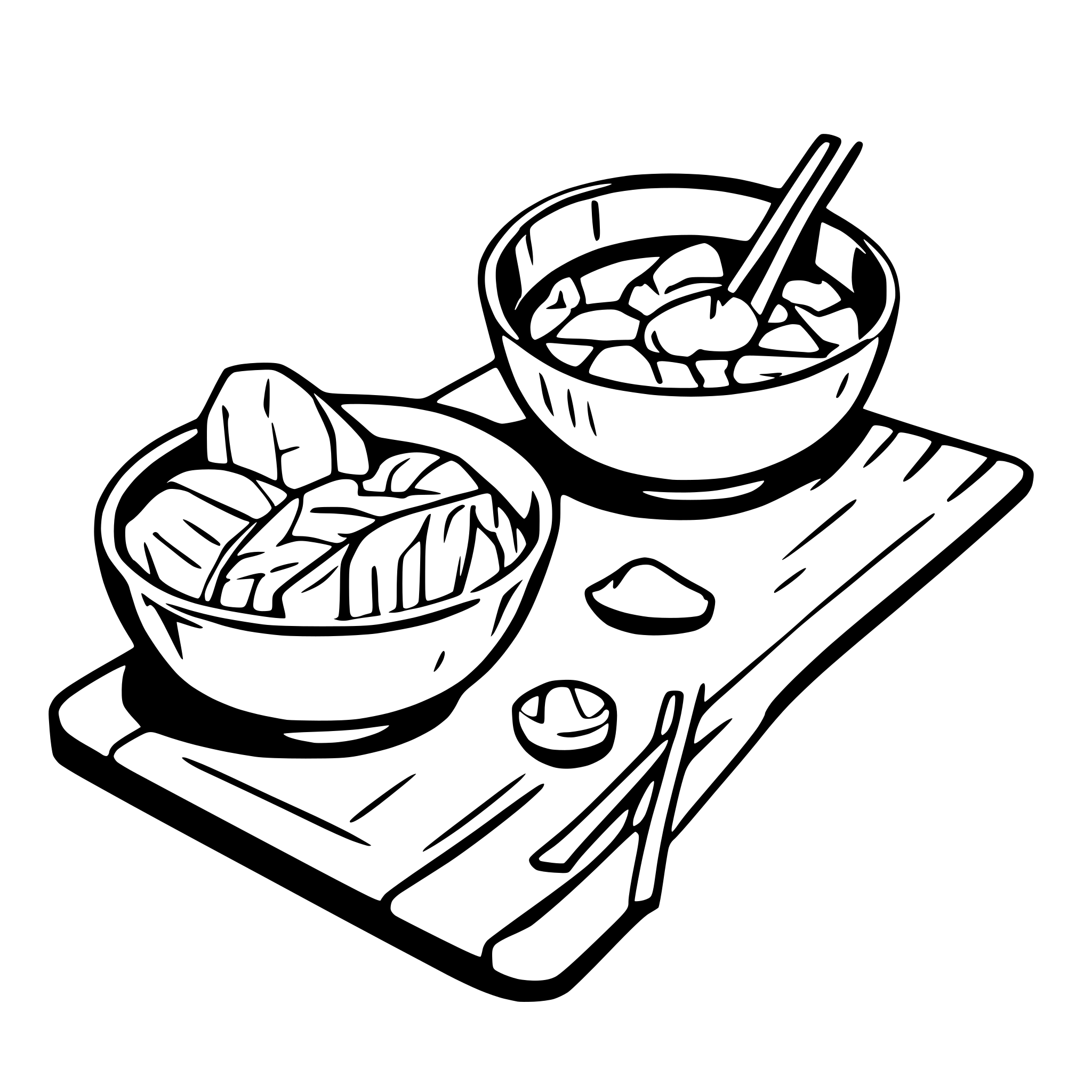 AI-generated SVG of a simple line art of asian food
