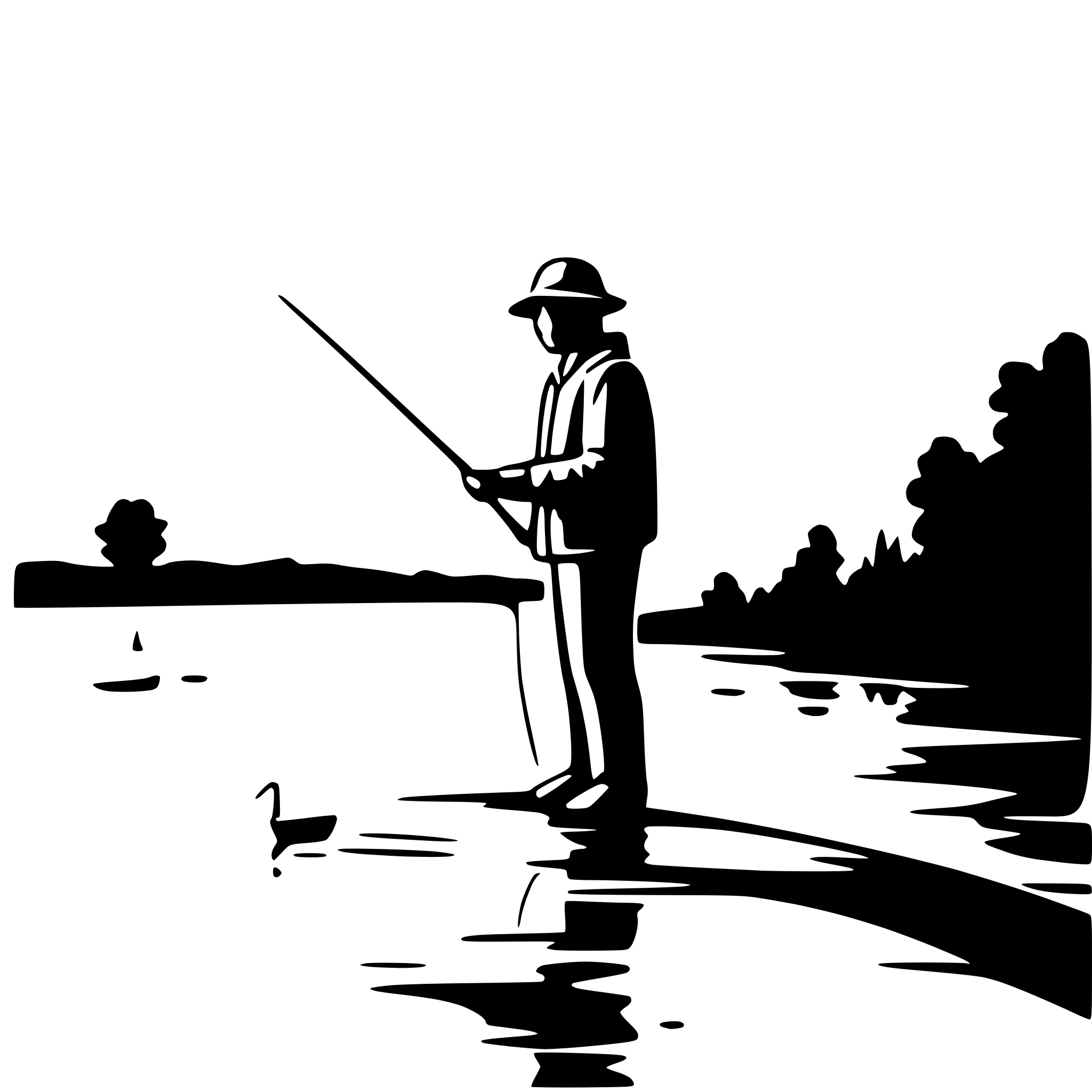 AI-generated SVG of 'man fishing by riverbank'