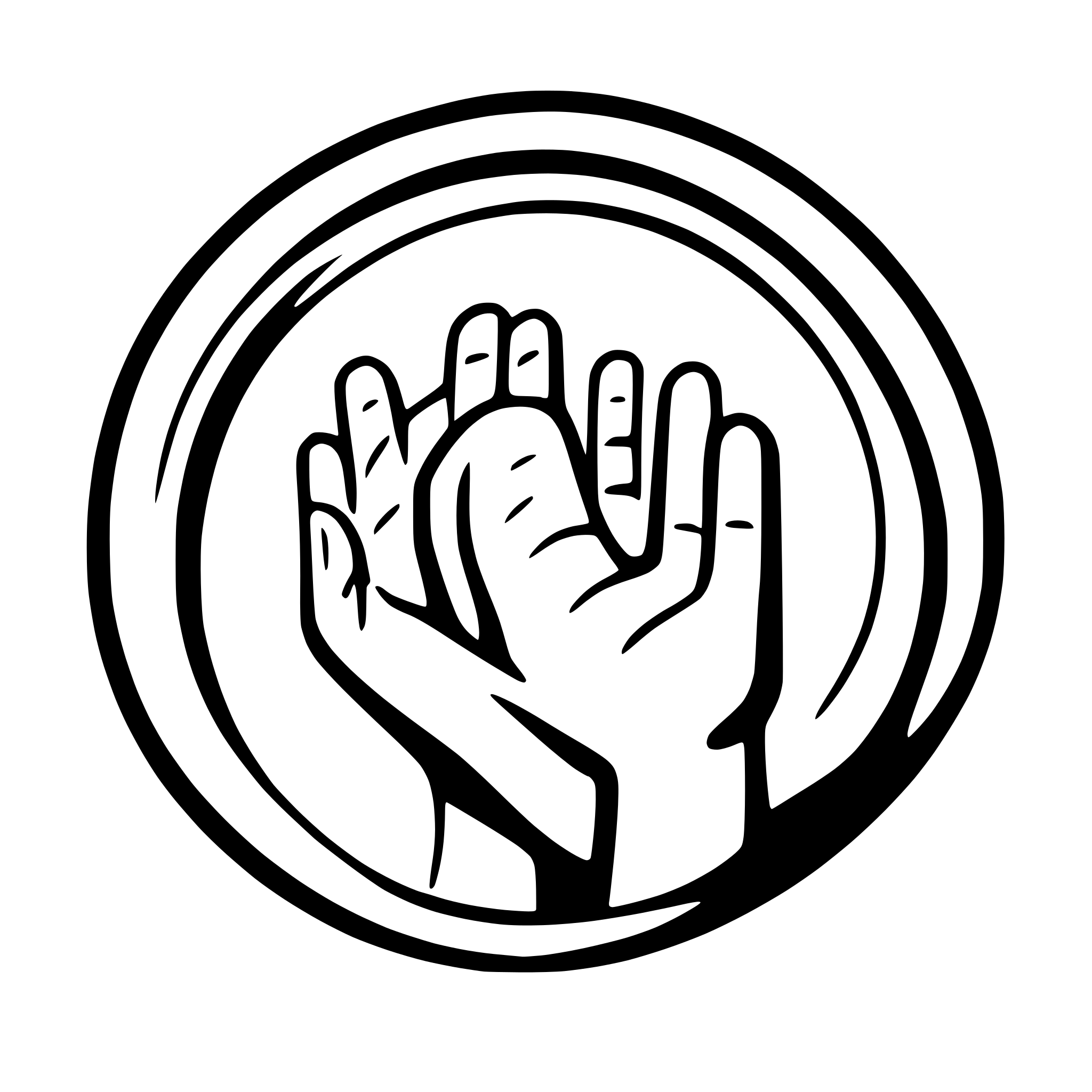 AI-generated SVG of a "Minimalist line art logo: Two stylized hands (one larger for adult, one smaller with uneven contour for a child) forming a closed circle. Symbolizing trust and support. Use smooth, flowing lines. Color gradient: warm orange (#FFAA5A) to soft blue (#4FC0E8) on transparent background. Flat design, no textures, scalable for favicon. Avoid letters and realistic details."