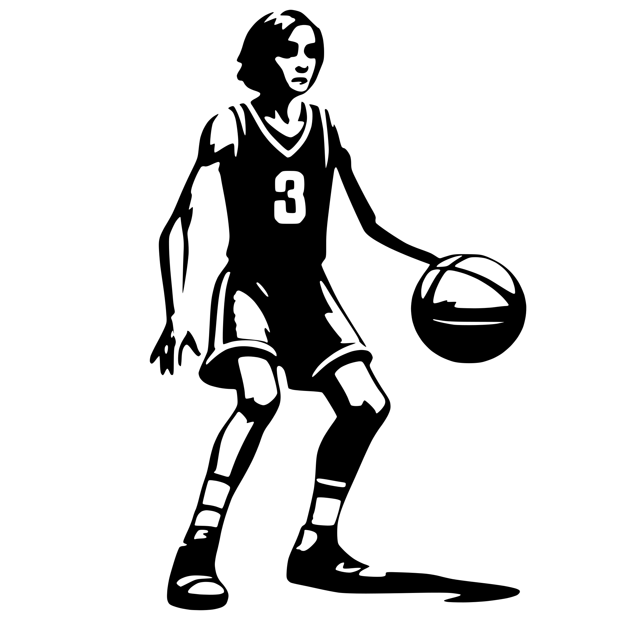 AI-generated SVG of a basketball player