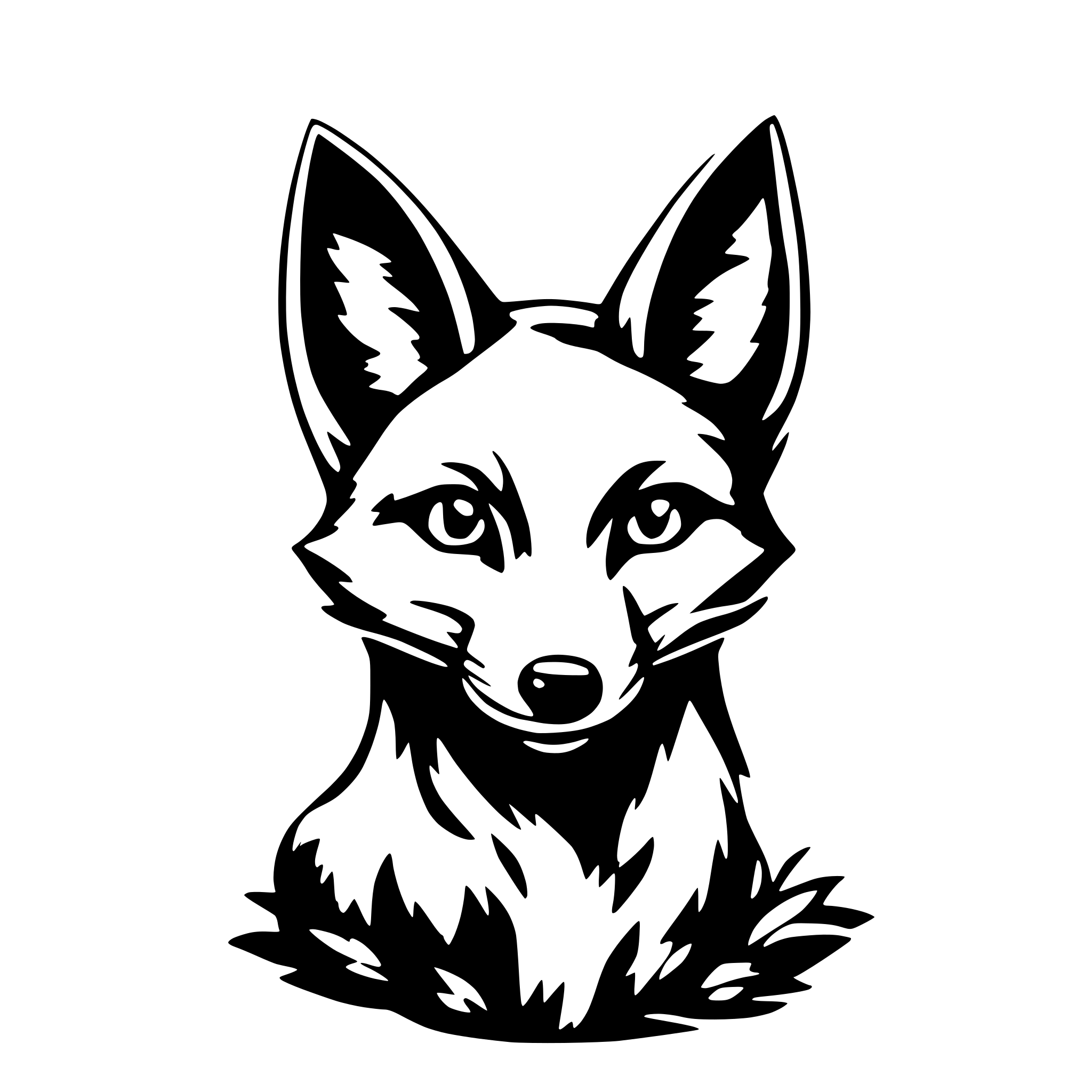 AI-generated SVG of a flake with a fox form