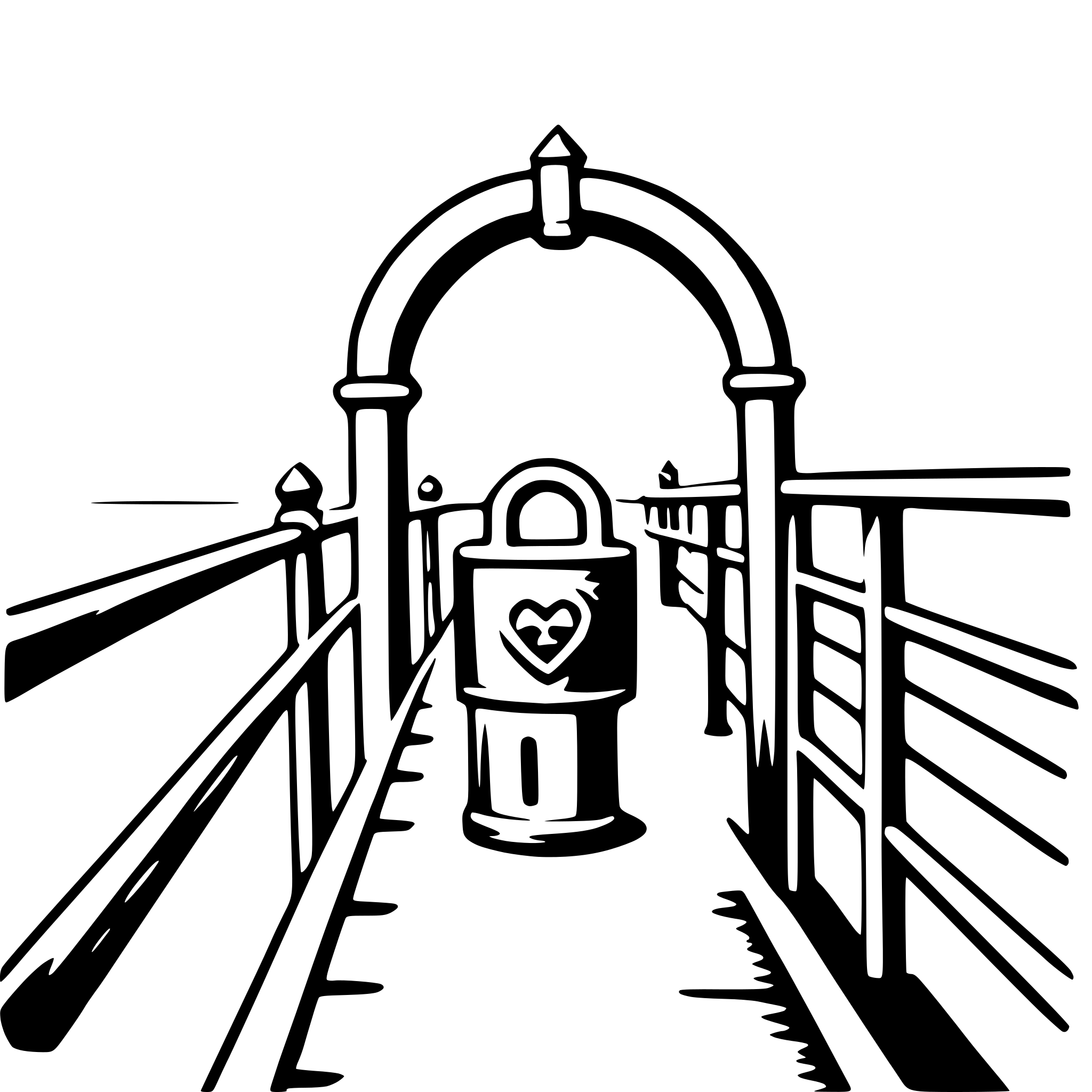 AI-generated SVG of a love lock on bridge