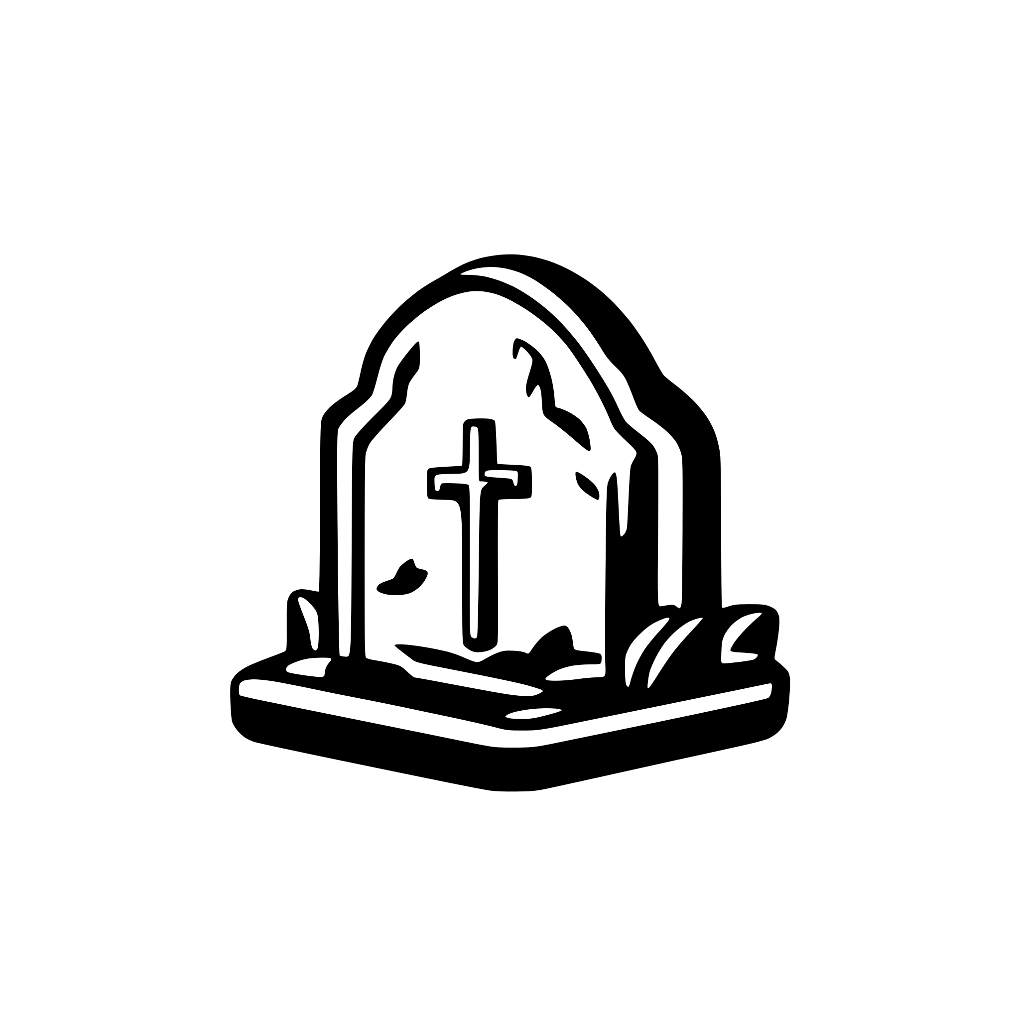 AI-generated SVG of a flat cloud icon visualizing a gravestone