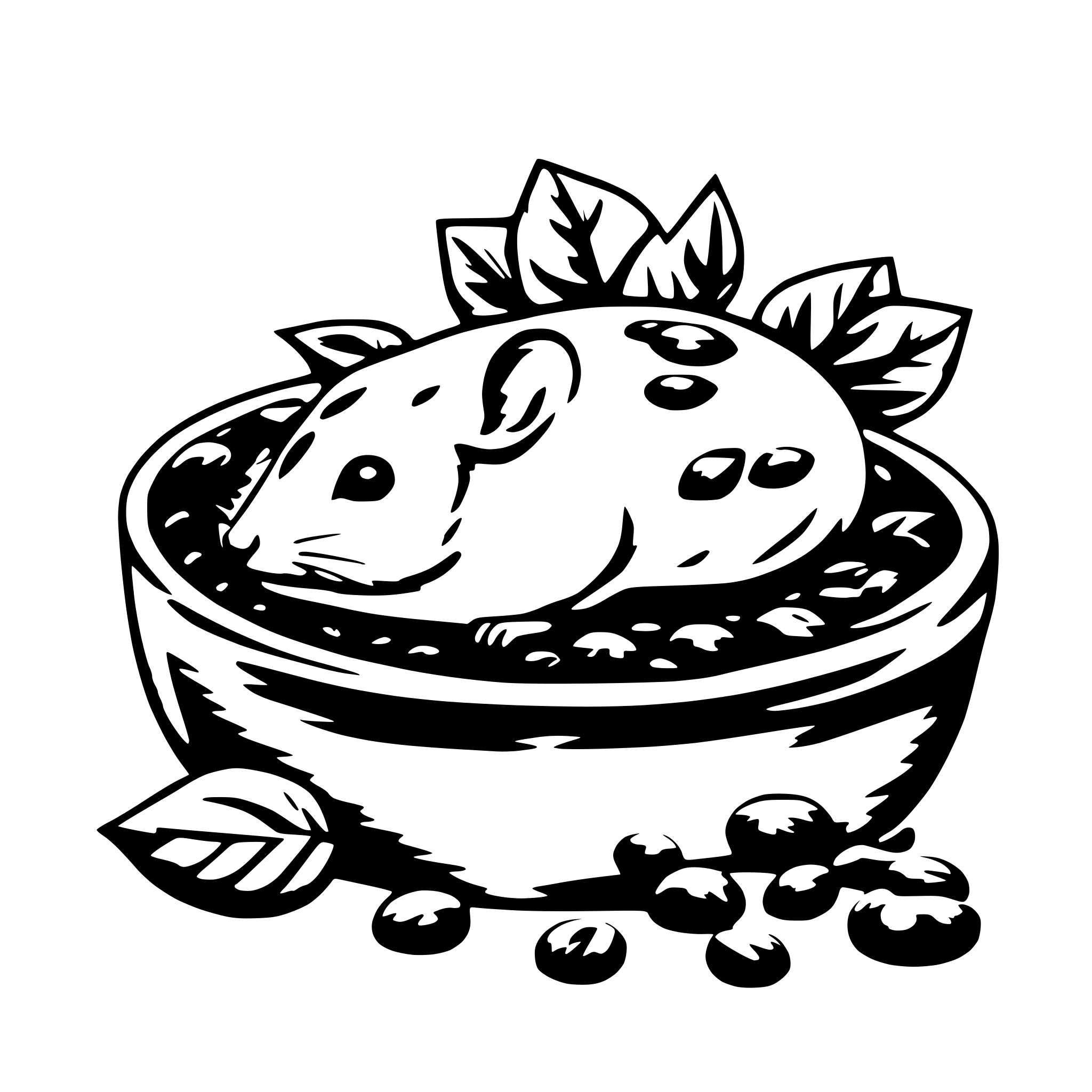 AI-generated SVG of a Mouse food with mealworms, leaves, seeds