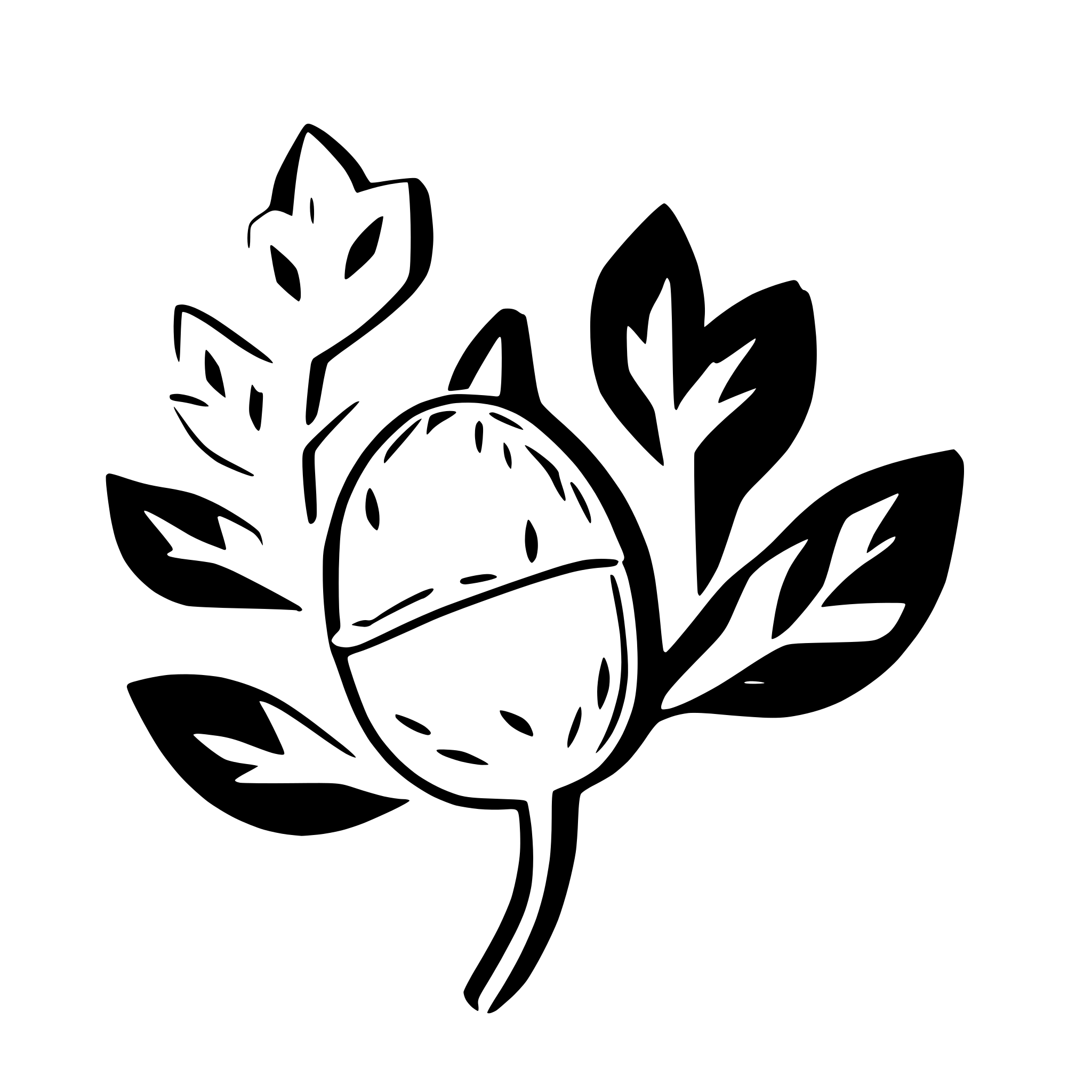 AI-generated SVG of a acorn with oak leaves