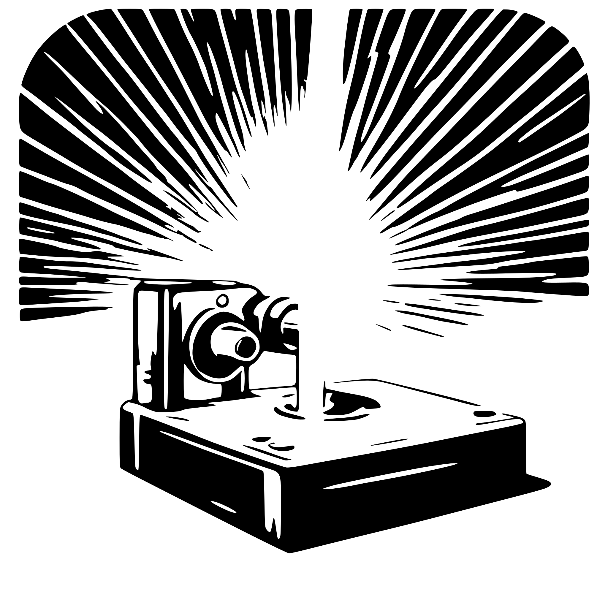 AI-generated SVG of 'Laser beam producing a groove'