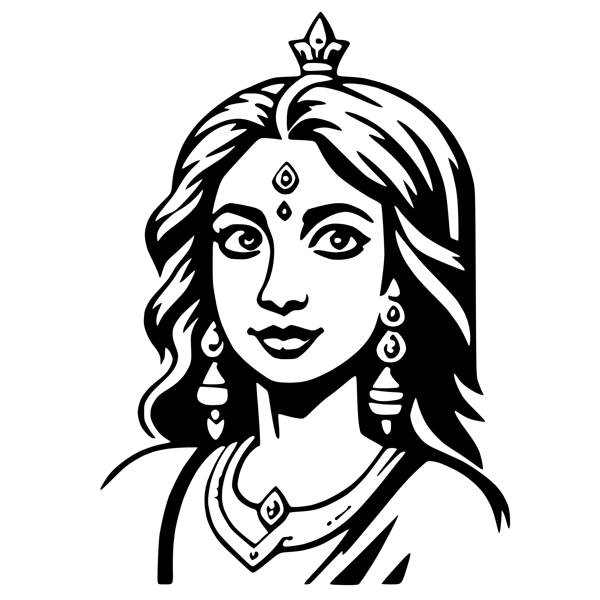 AI-generated SVG of a durga