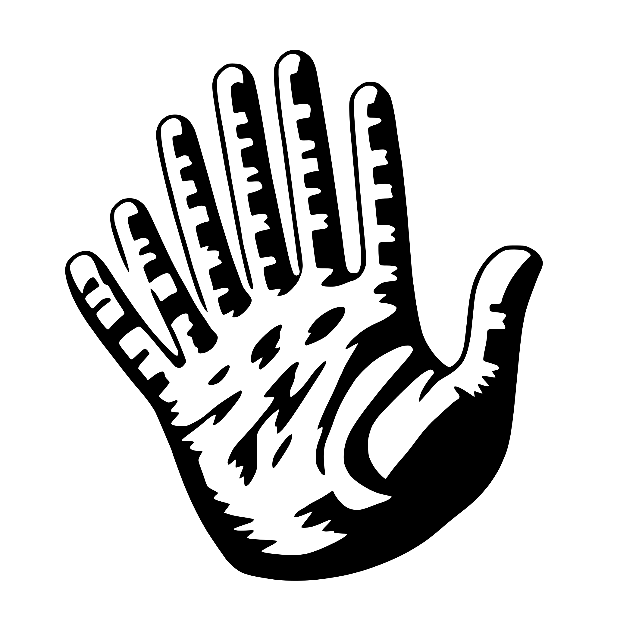 AI-generated SVG of a bloody handprint