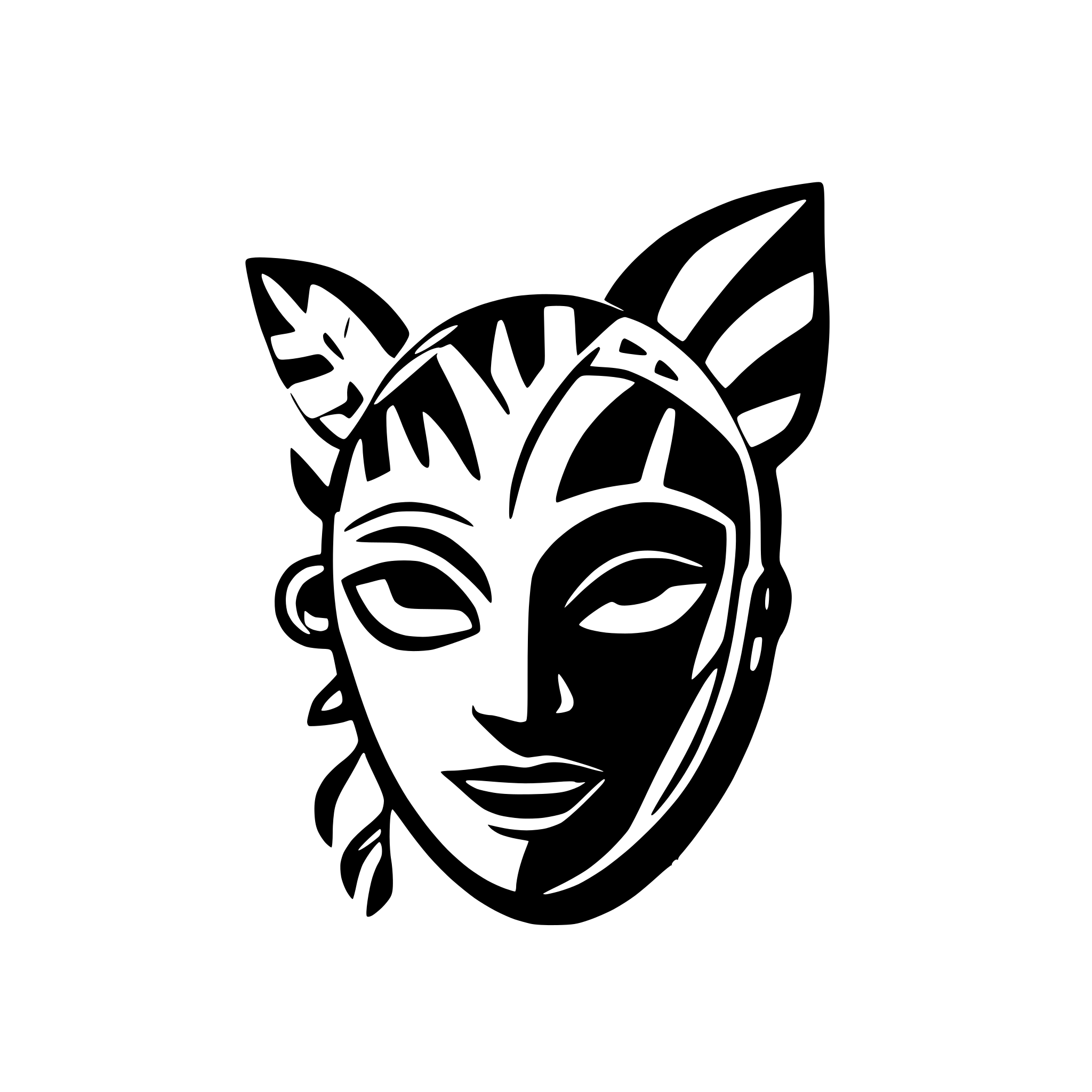 AI-generated SVG of a cartoony tribal mask