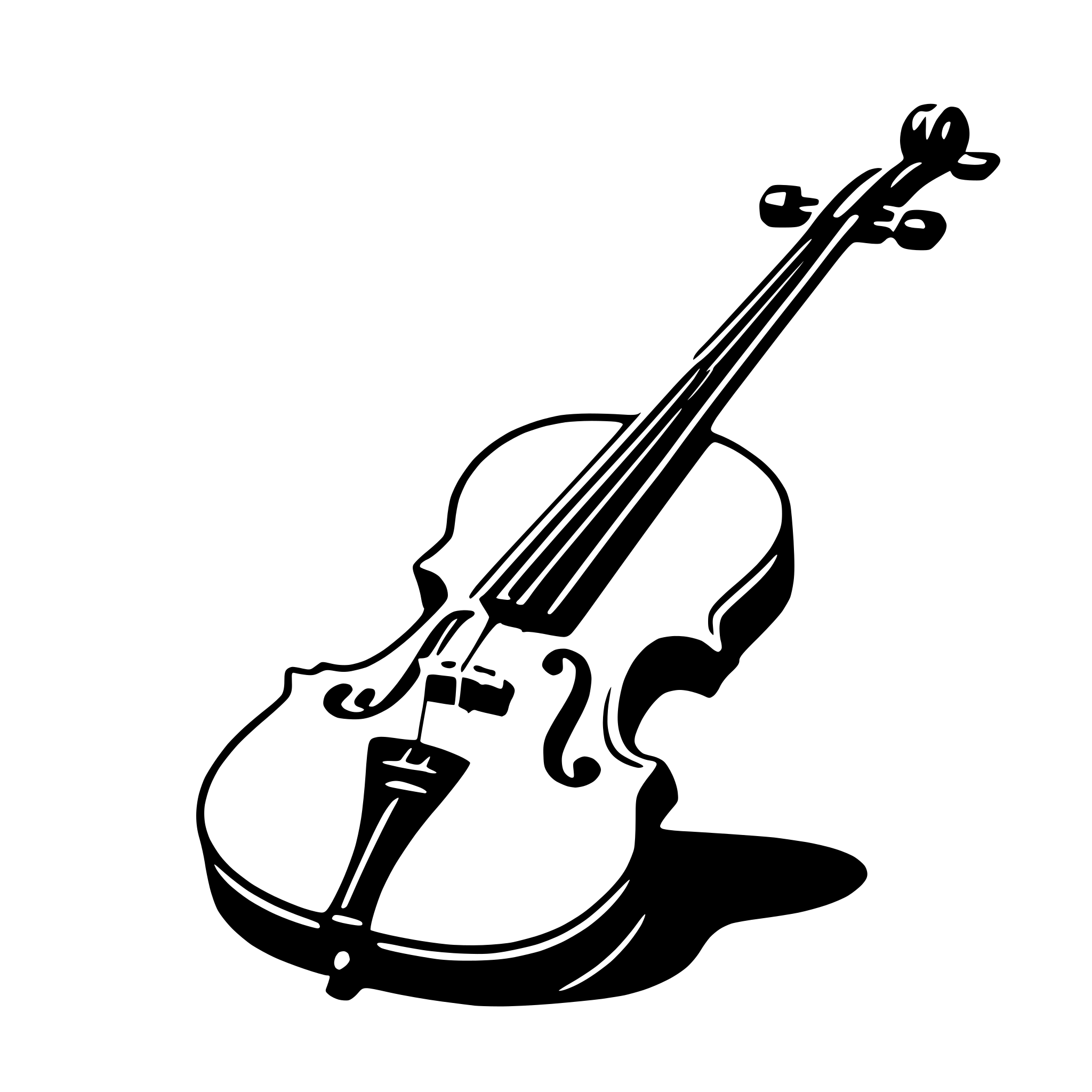 AI-generated SVG of 'violin and bow'