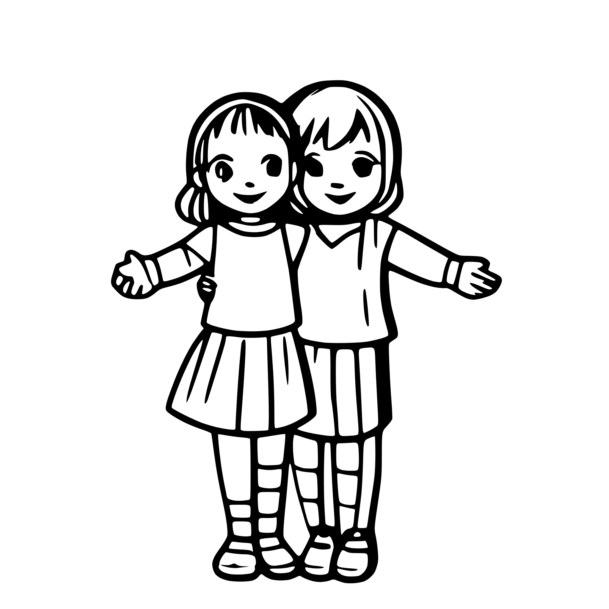 AI-generated SVG of a children forming a line and holding hands