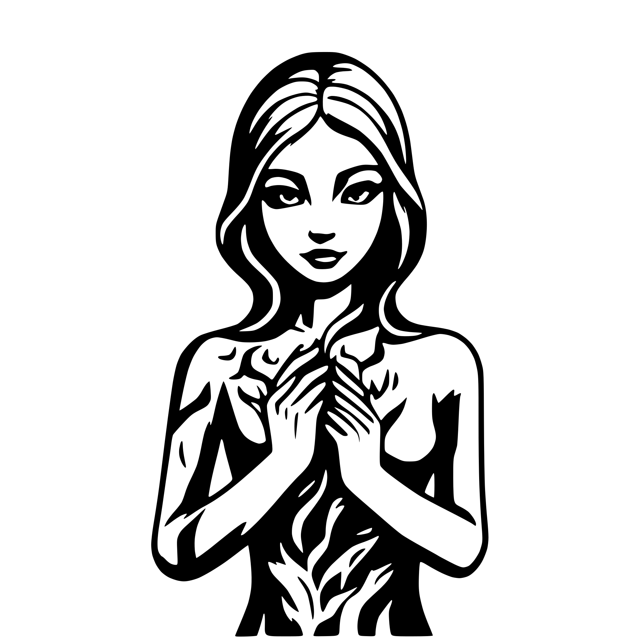AI-generated SVG of 'human with six arms'