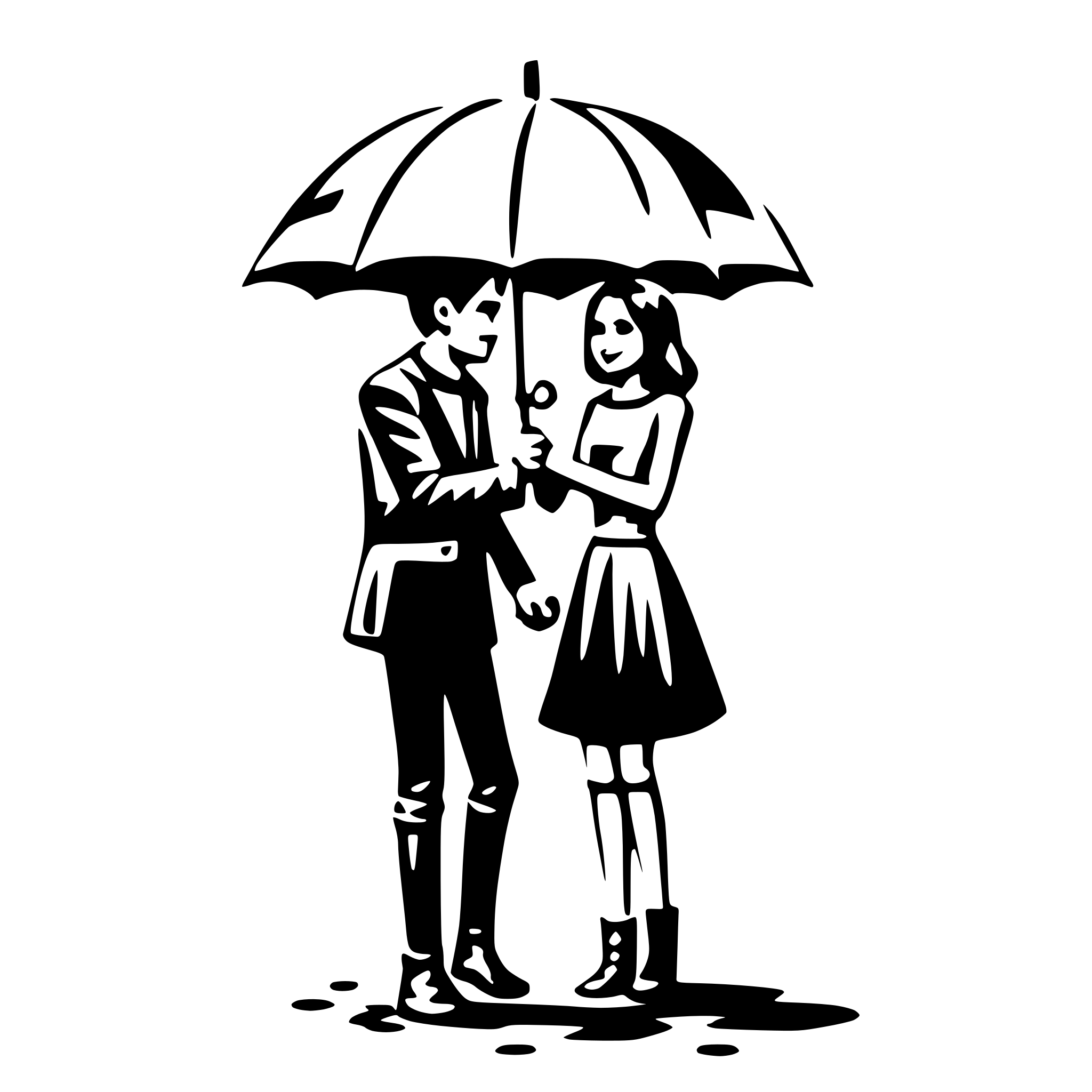 AI-generated SVG of a love in the rain