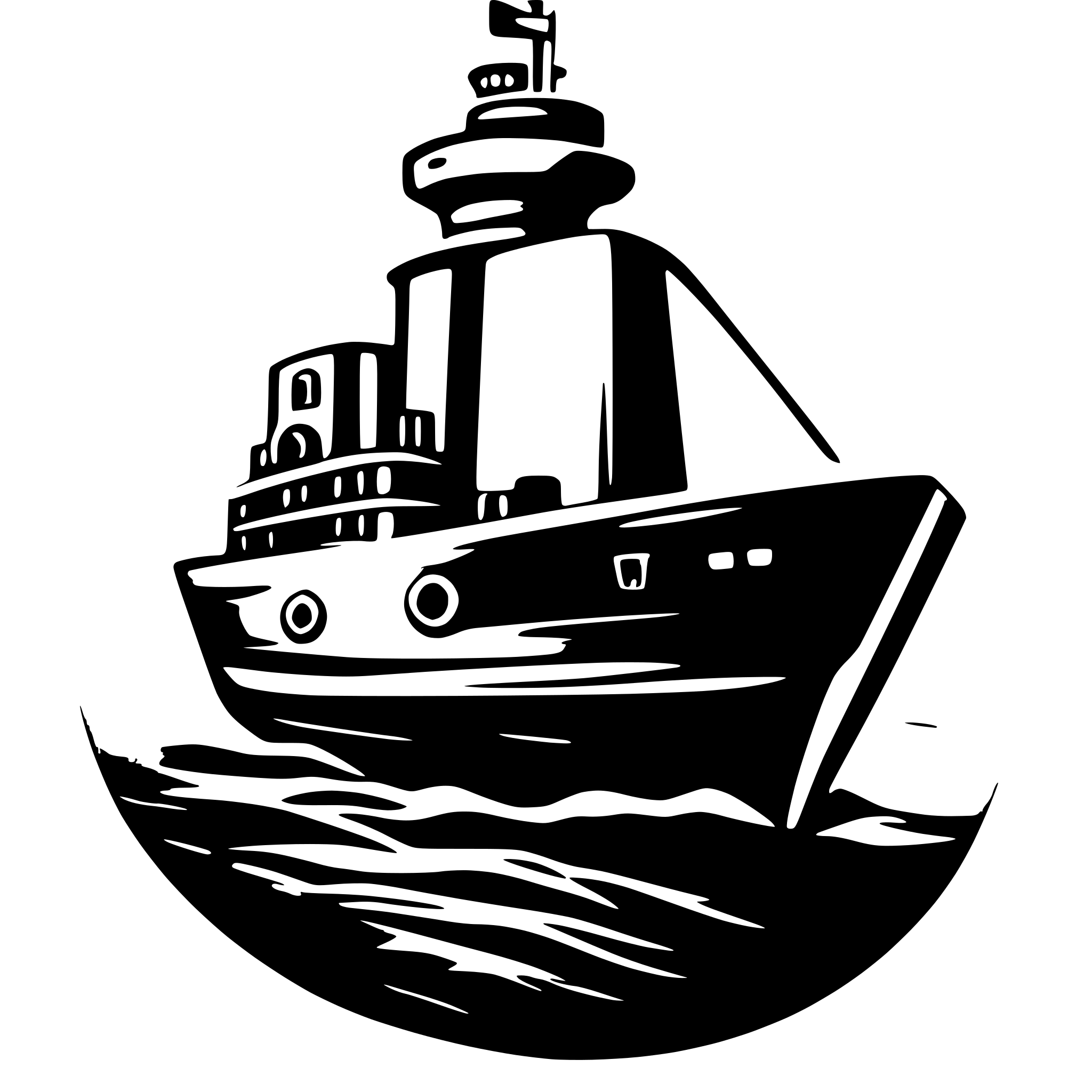 AI-generated SVG of 'ship logo with lock like an encryption in blue cyan'