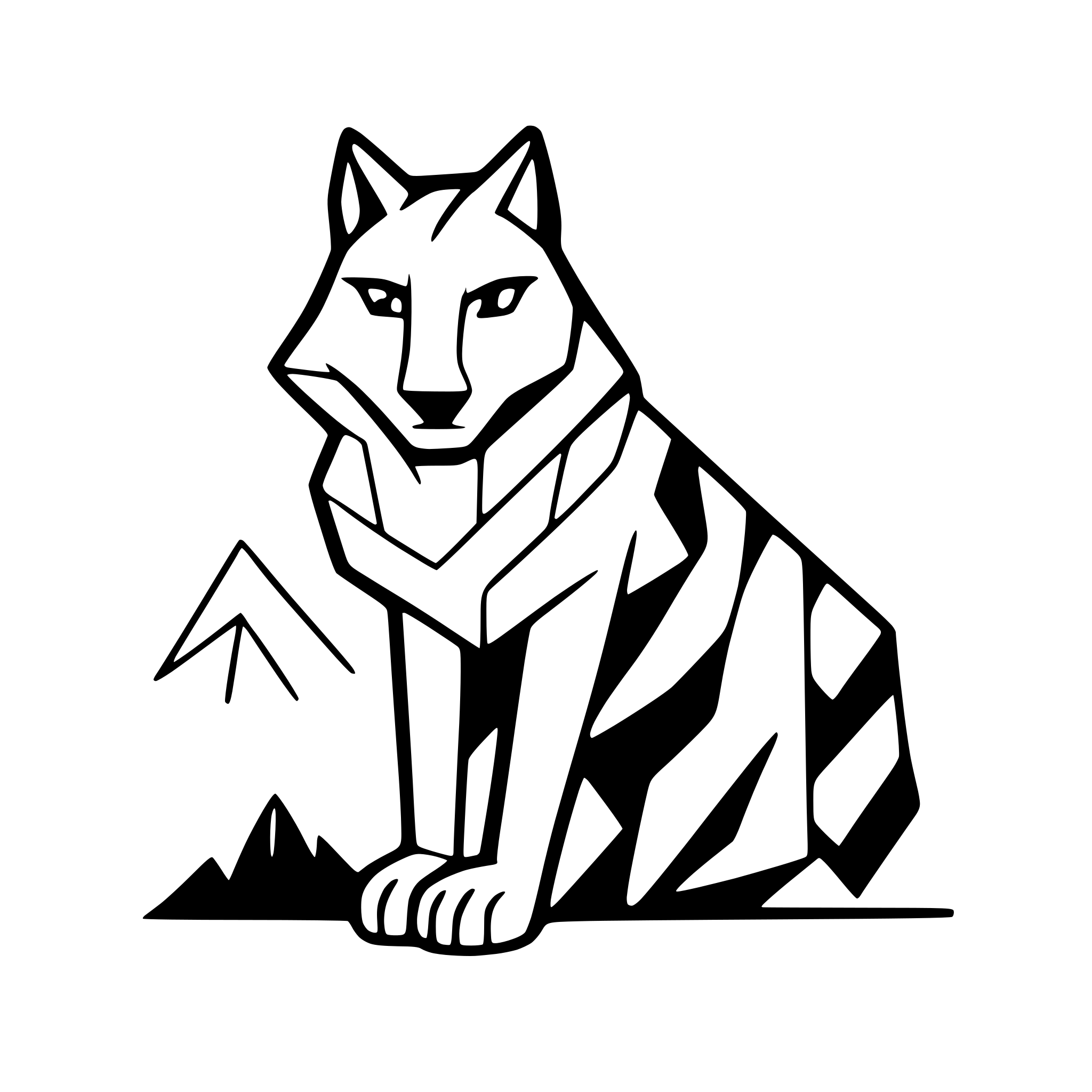 AI-generated SVG of a geometric wolf with mountains