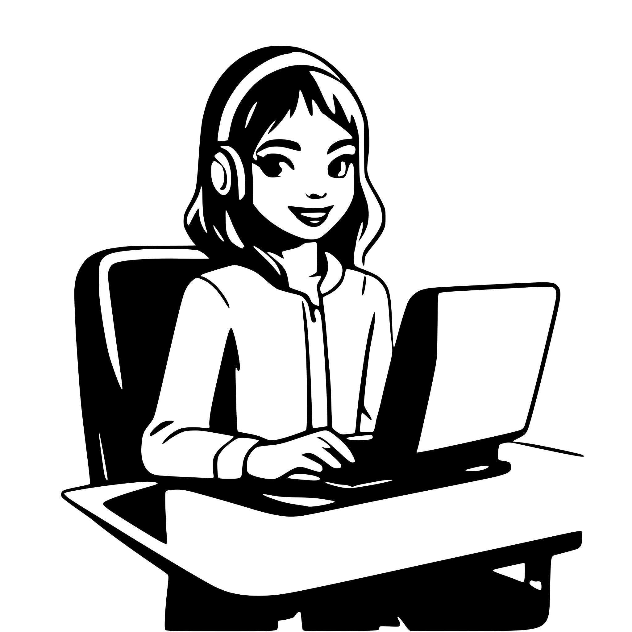 AI-generated SVG of 'student behind a computer'