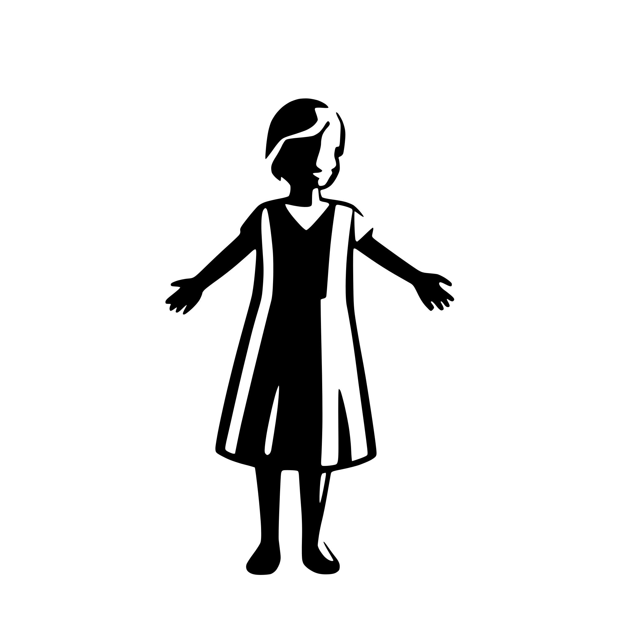 AI-generated SVG of a educator with  8 children holding hands