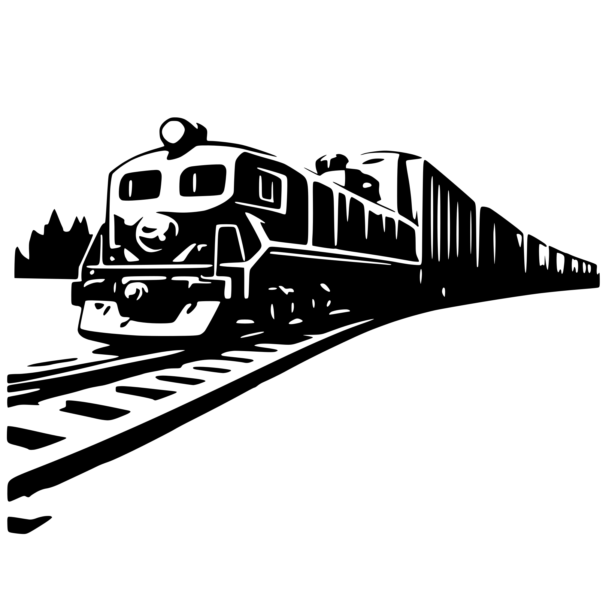 AI-generated SVG of 'freight train on an angle'