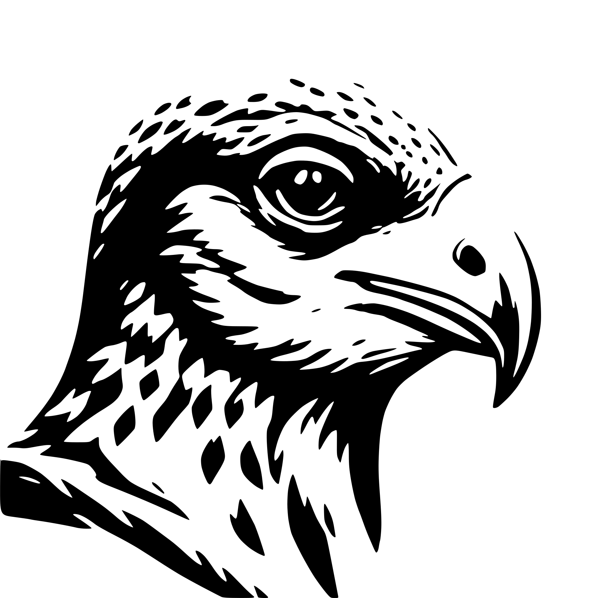 AI-generated SVG of 'Head Falcon Dinosaur'