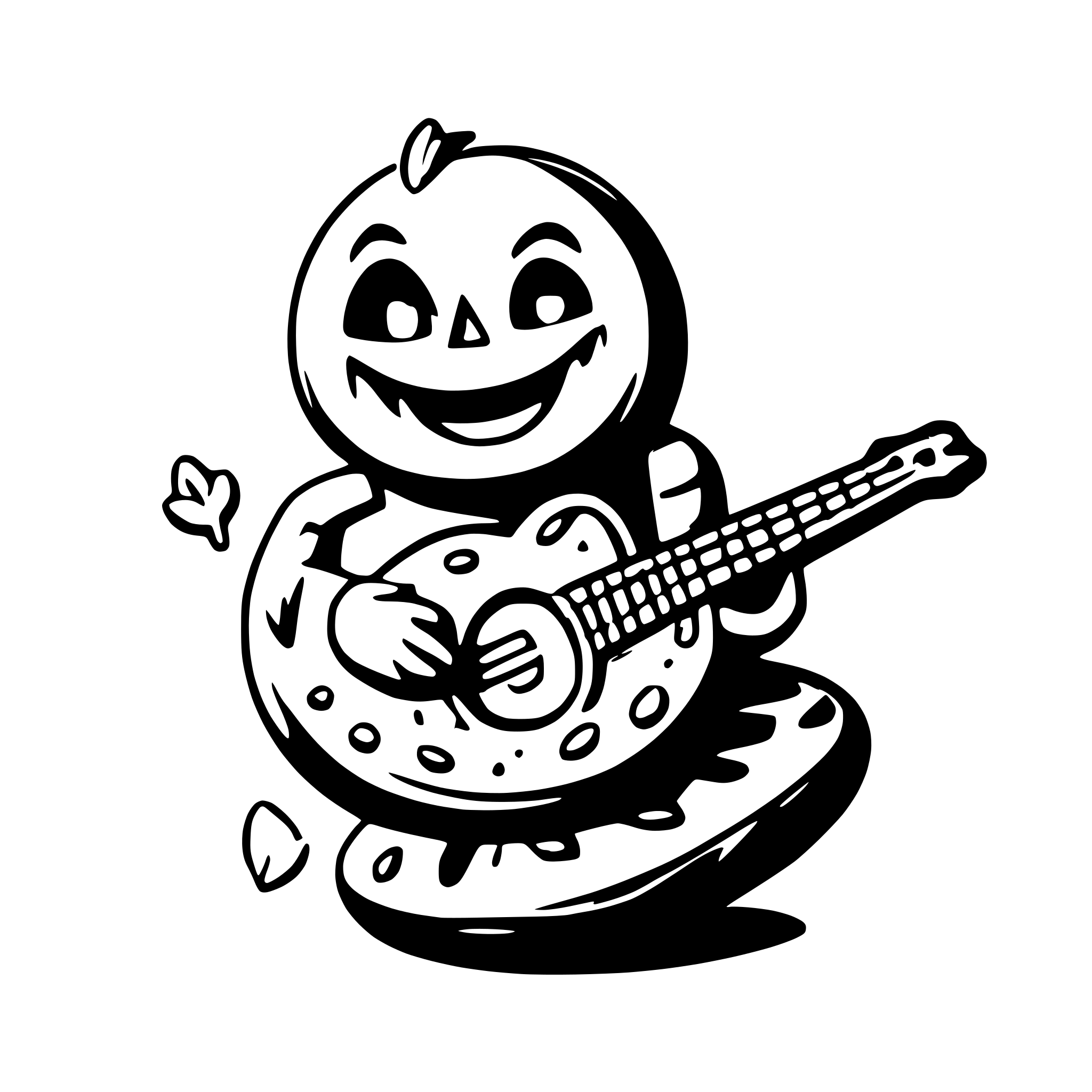 AI-generated SVG of 'donut guitar grateful dead'