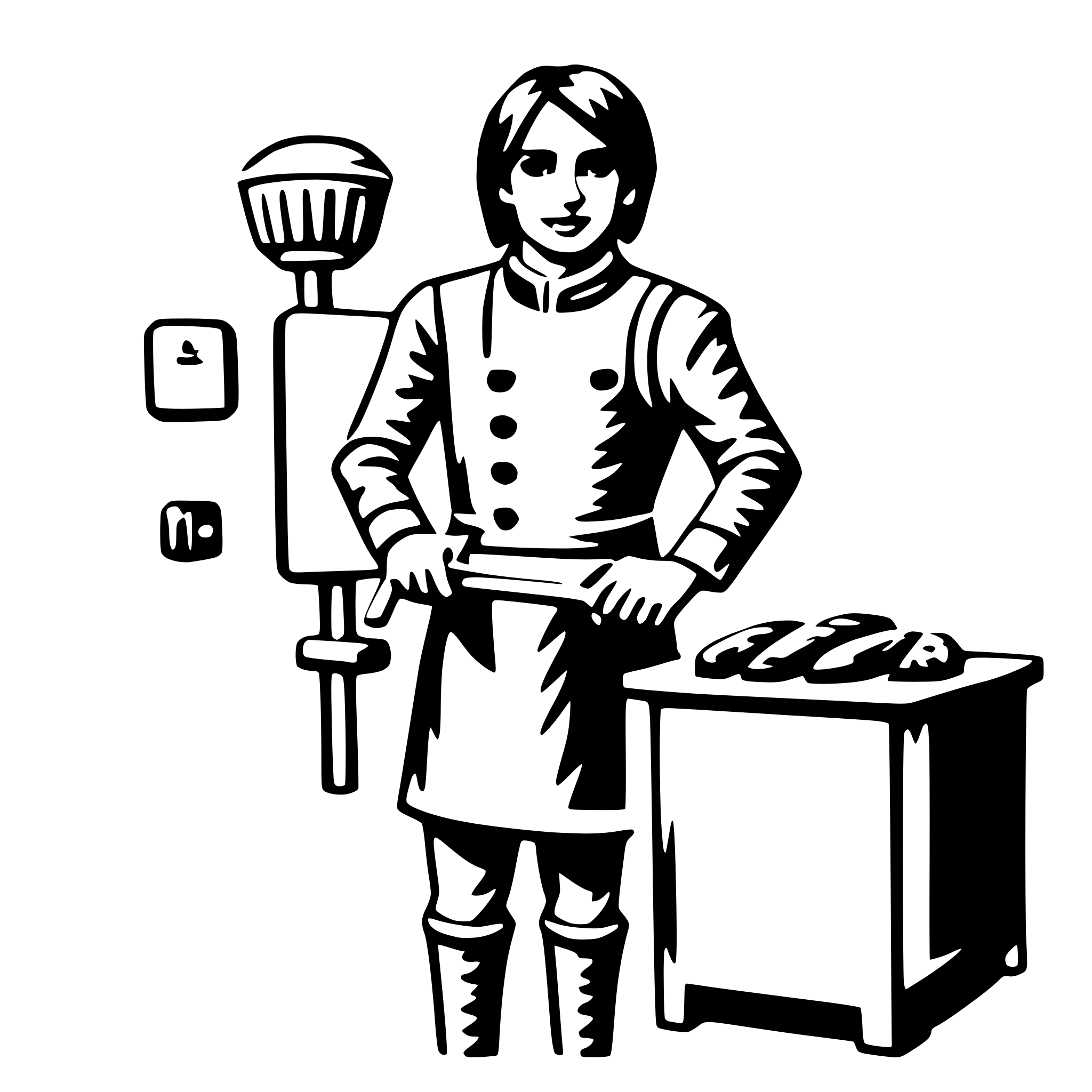 AI-generated SVG of a butcher