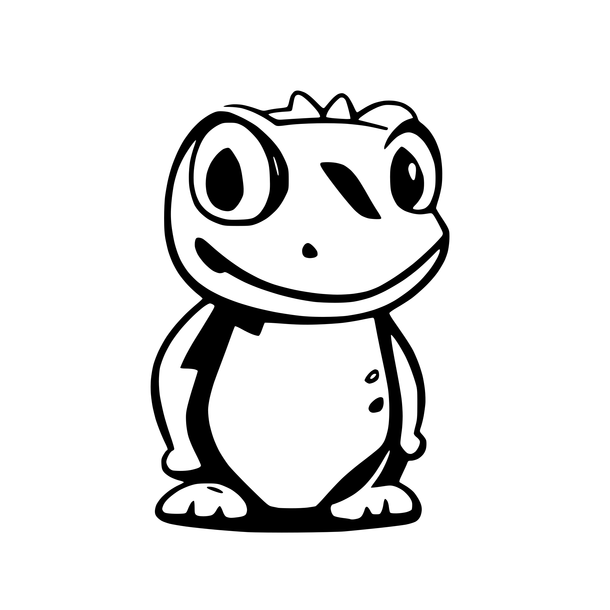 AI-generated SVG of a forward profile of a frog