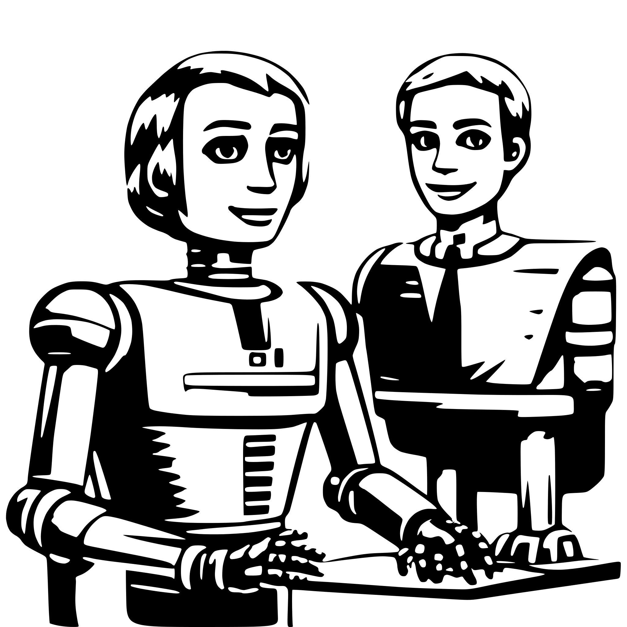 AI-generated SVG of 'A ai robot is teacher teaching a man'