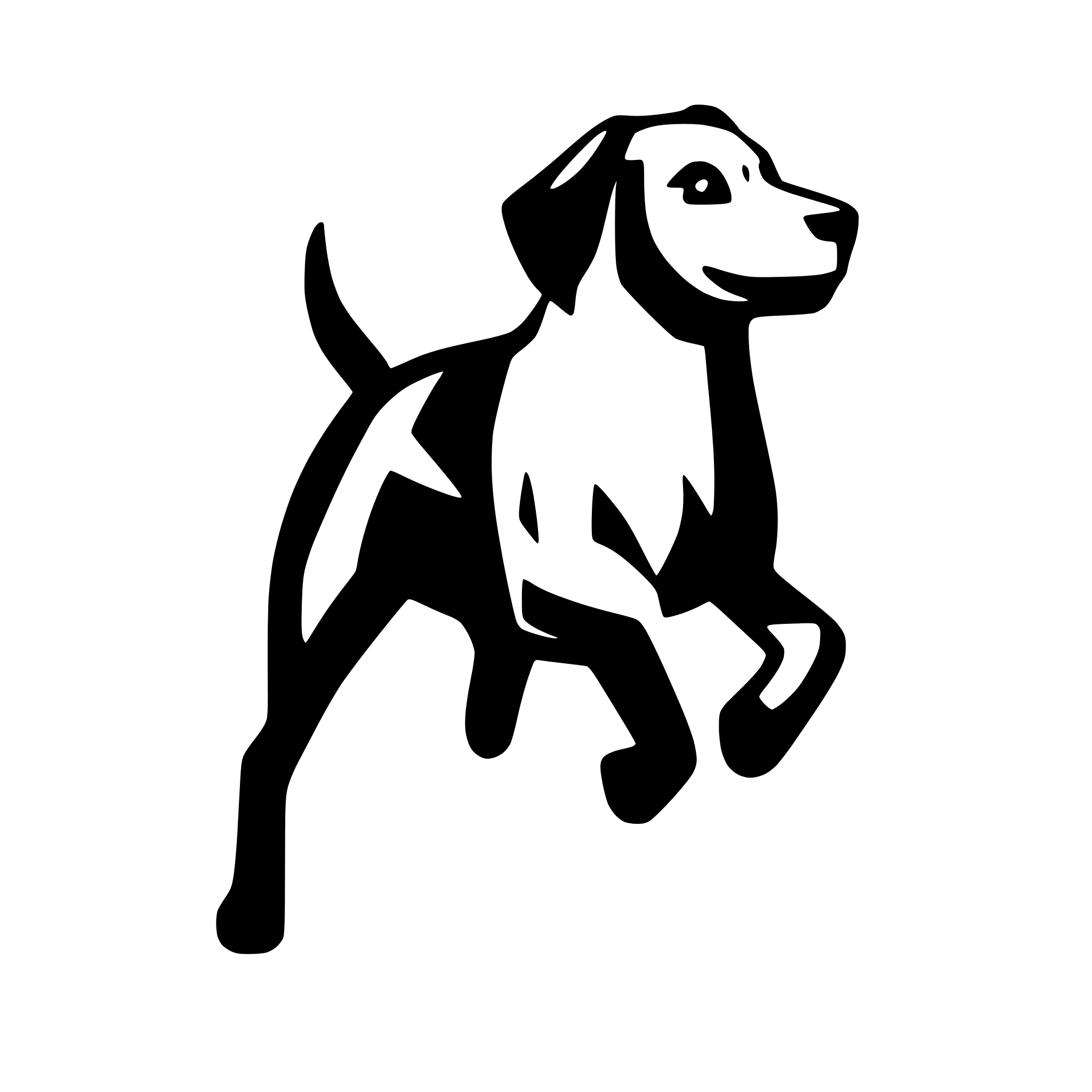 AI-generated SVG of a running dog, side view, dog should be all black