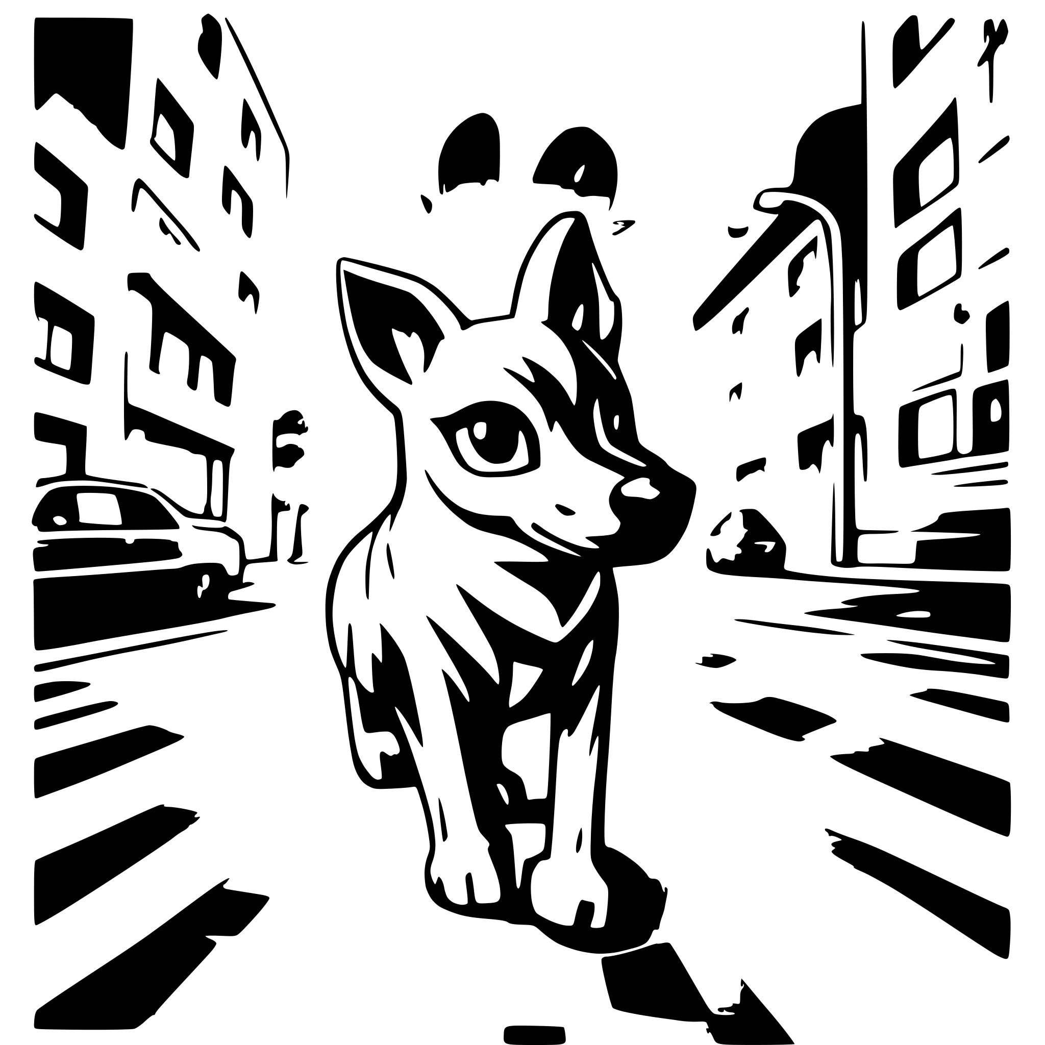 AI-generated SVG of a a dog crossing busy street