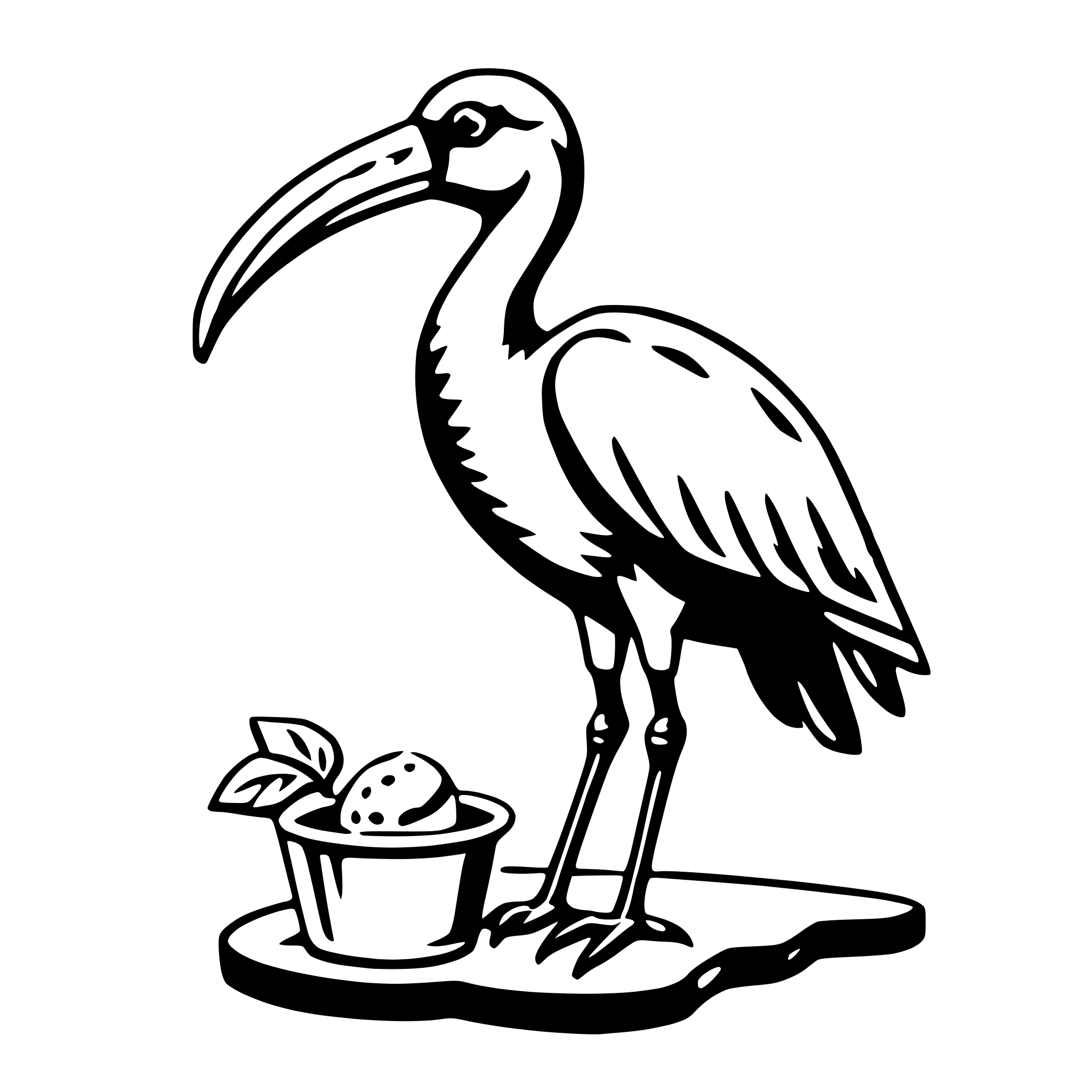 AI-generated SVG of a ibis with ice cream