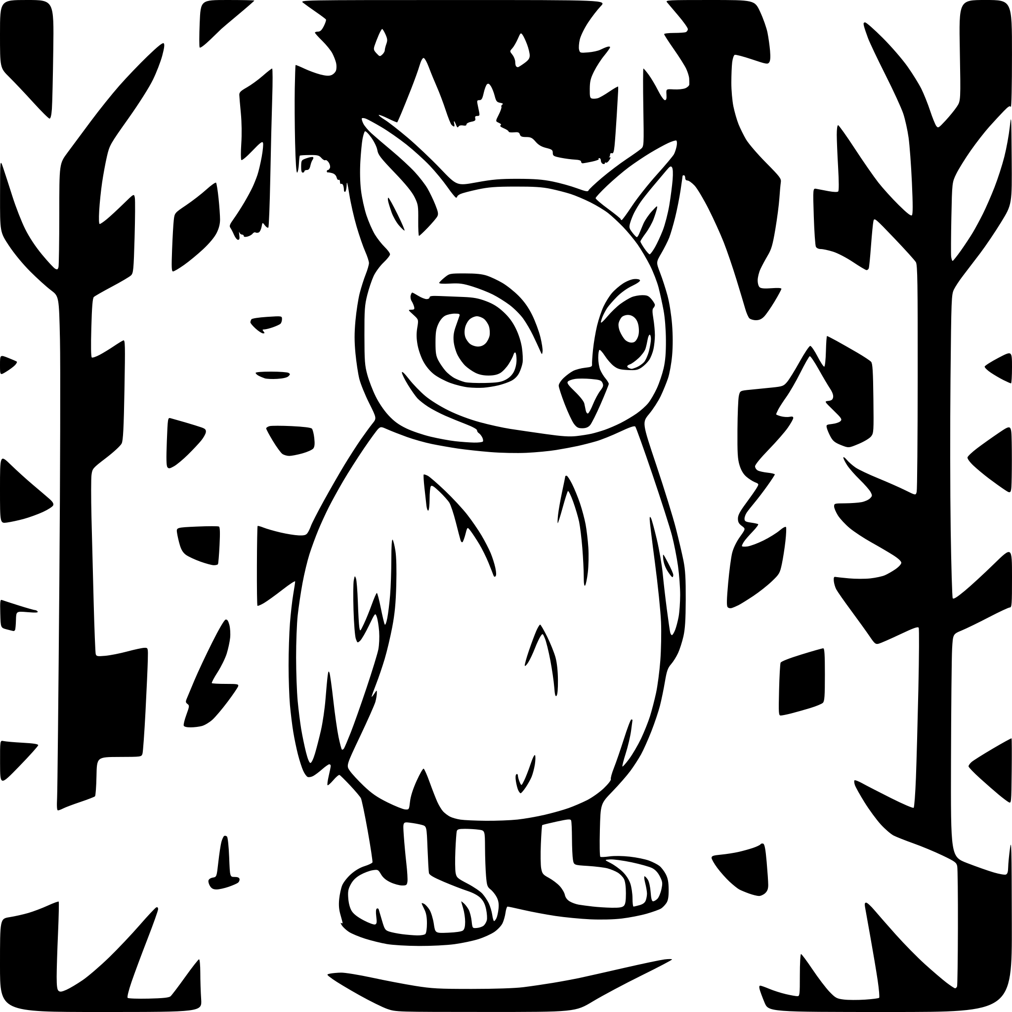 AI-generated SVG of a Owl, Fox and Mouse. Christmas time forest