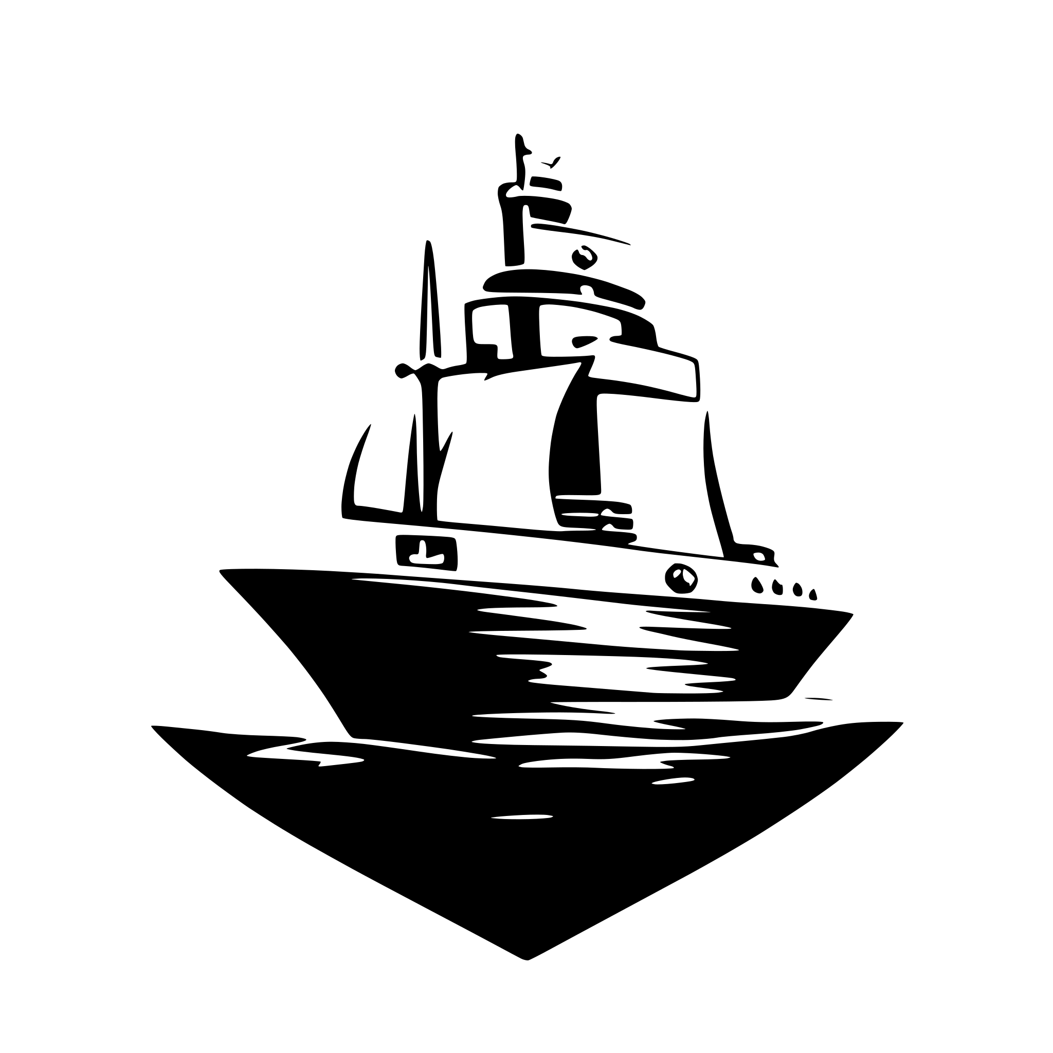 AI-generated SVG of a ship logo with lock like an encryption in blue cyan