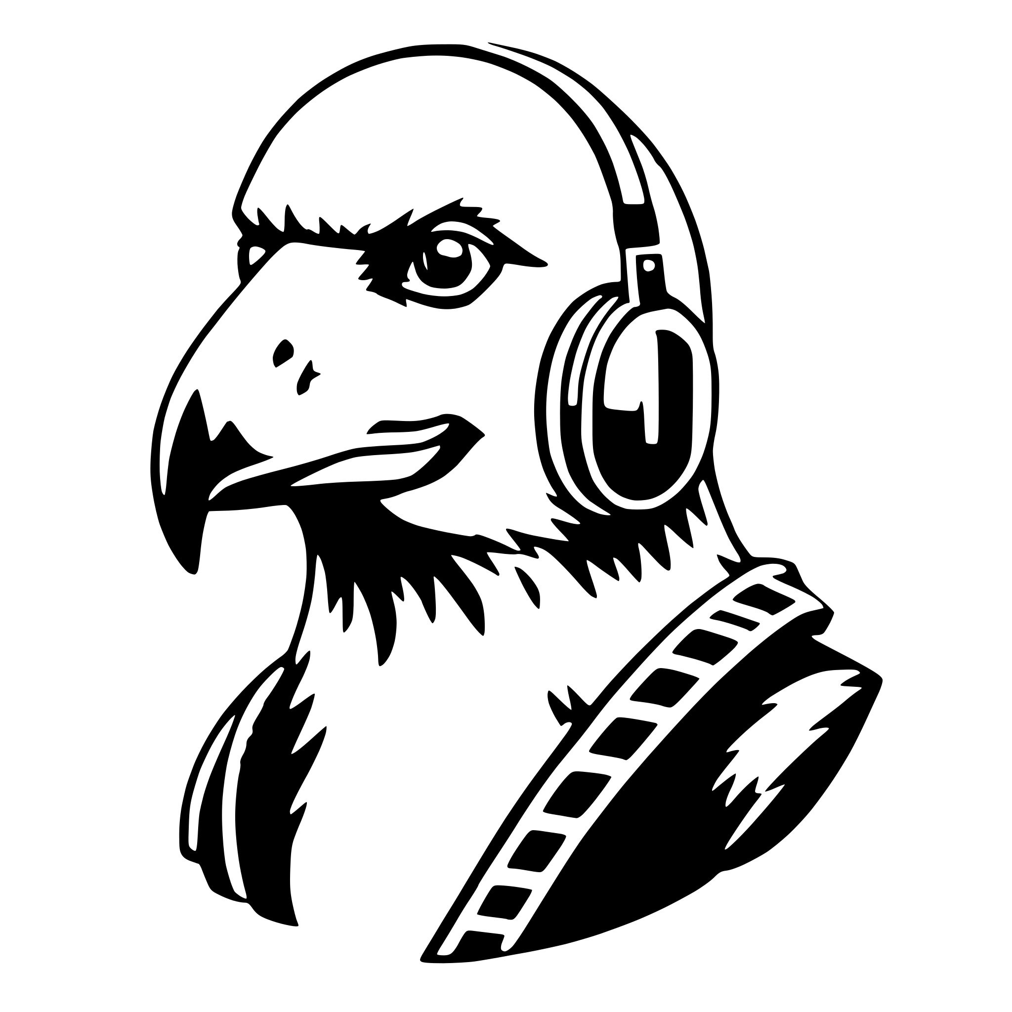 AI-generated SVG of 'eagle with earmuffs'