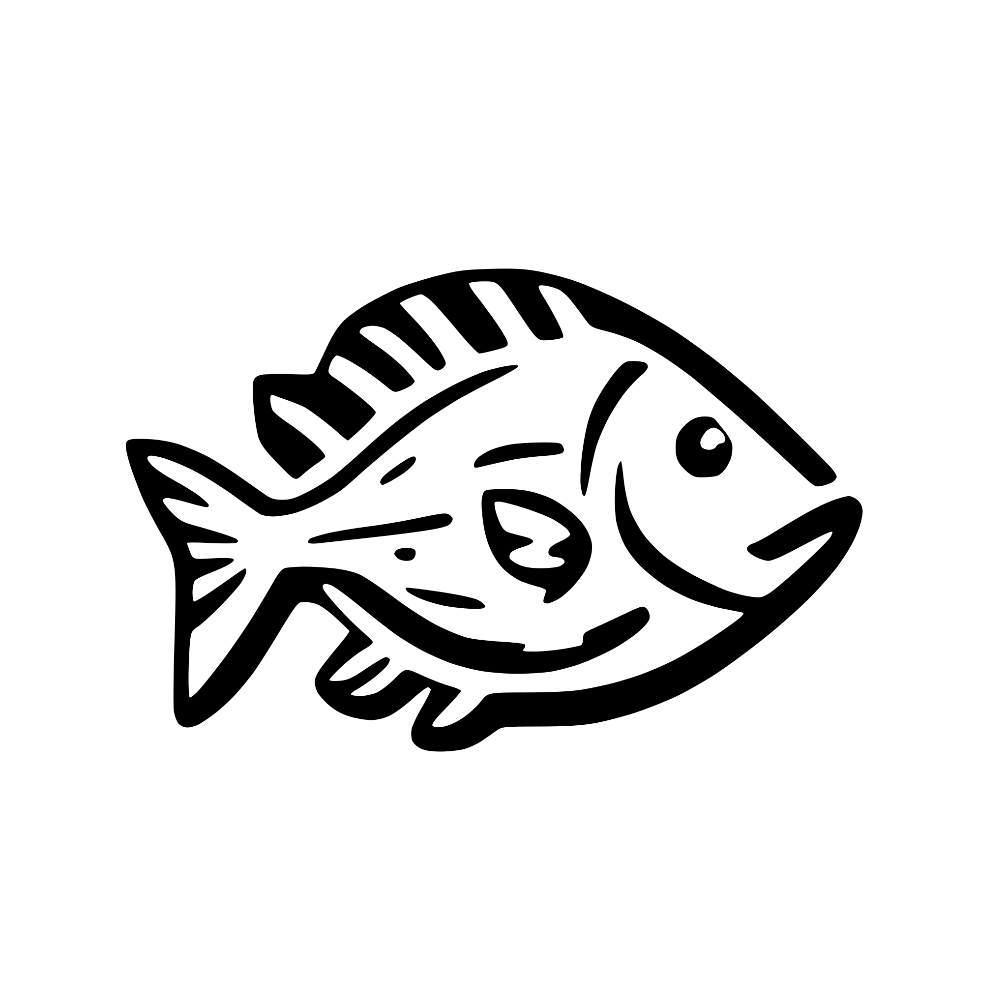AI-generated SVG of a Simplified depiction of a hsappy red snapper fish for use as logo