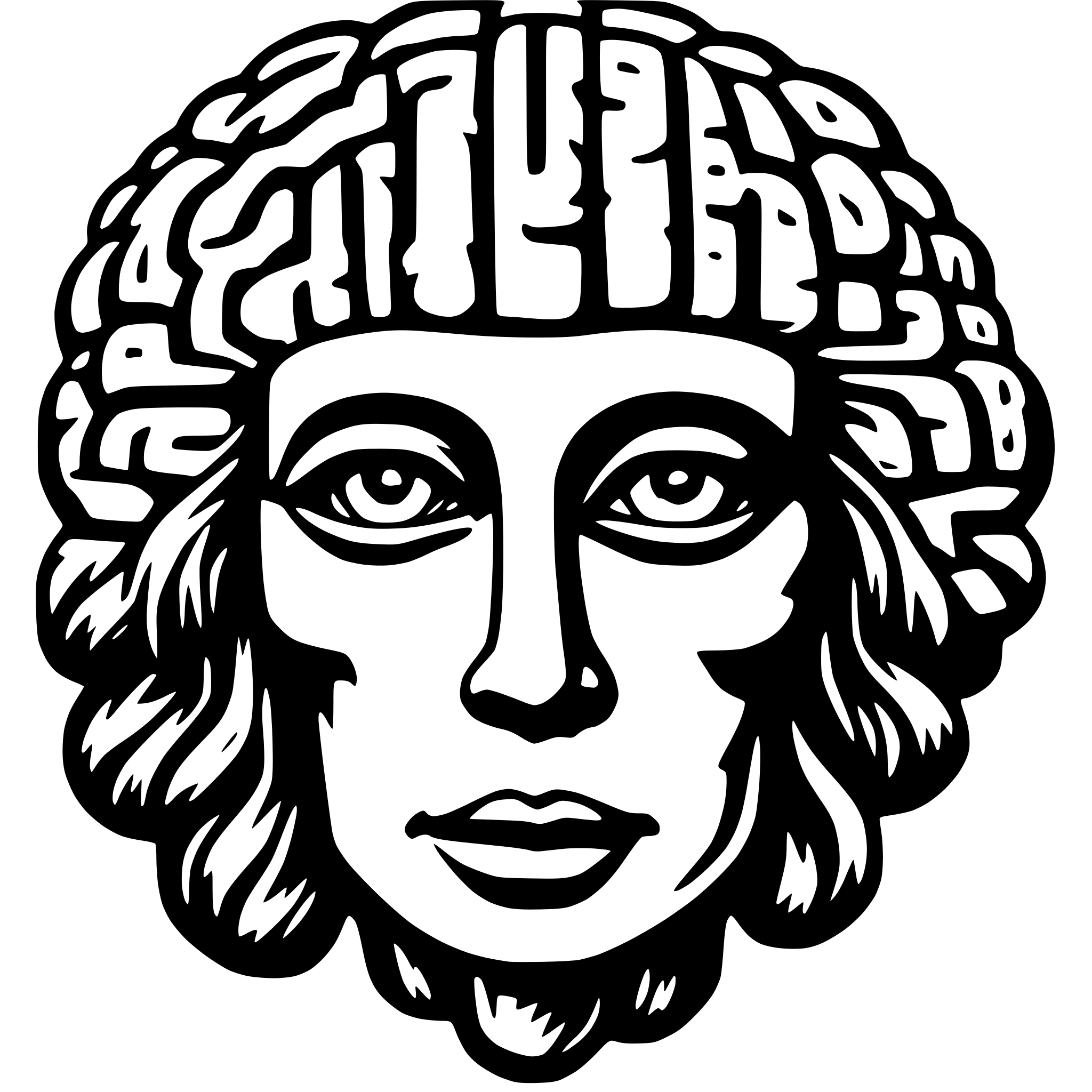 AI-generated SVG of 'Psychedelic brain'