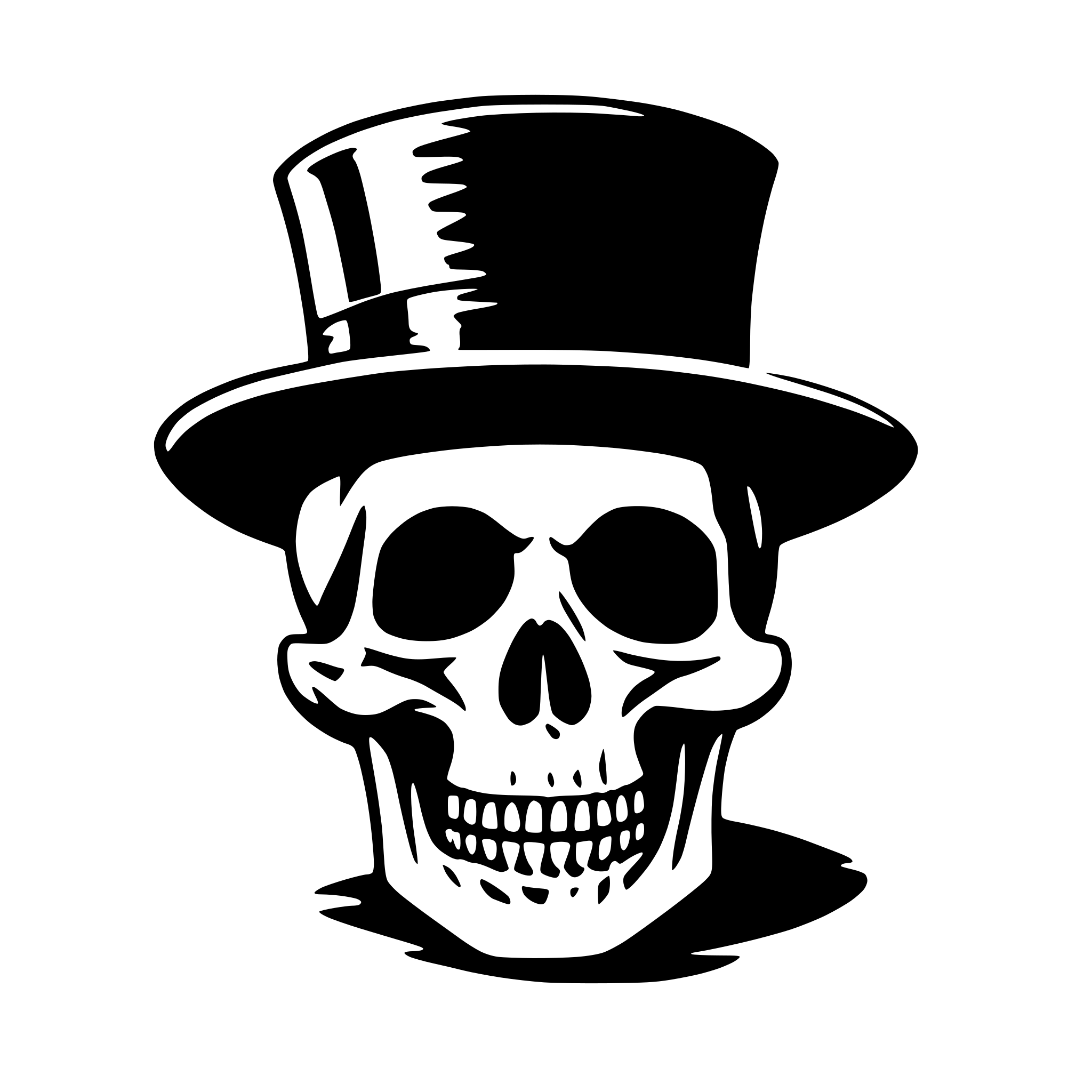 AI-generated SVG of 'a skull with hat cylinder'