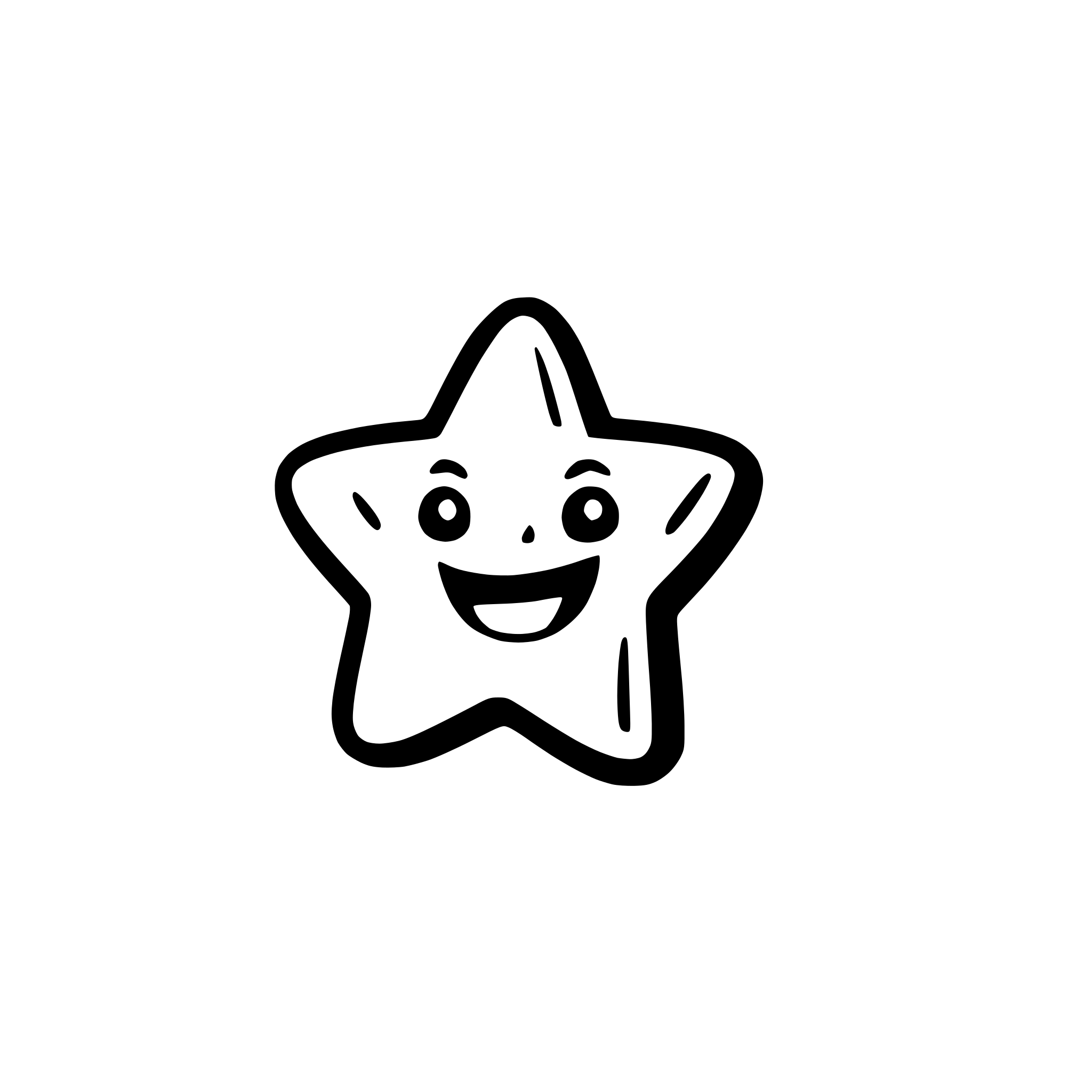 AI-generated SVG of a a smiling star shooting across the sky