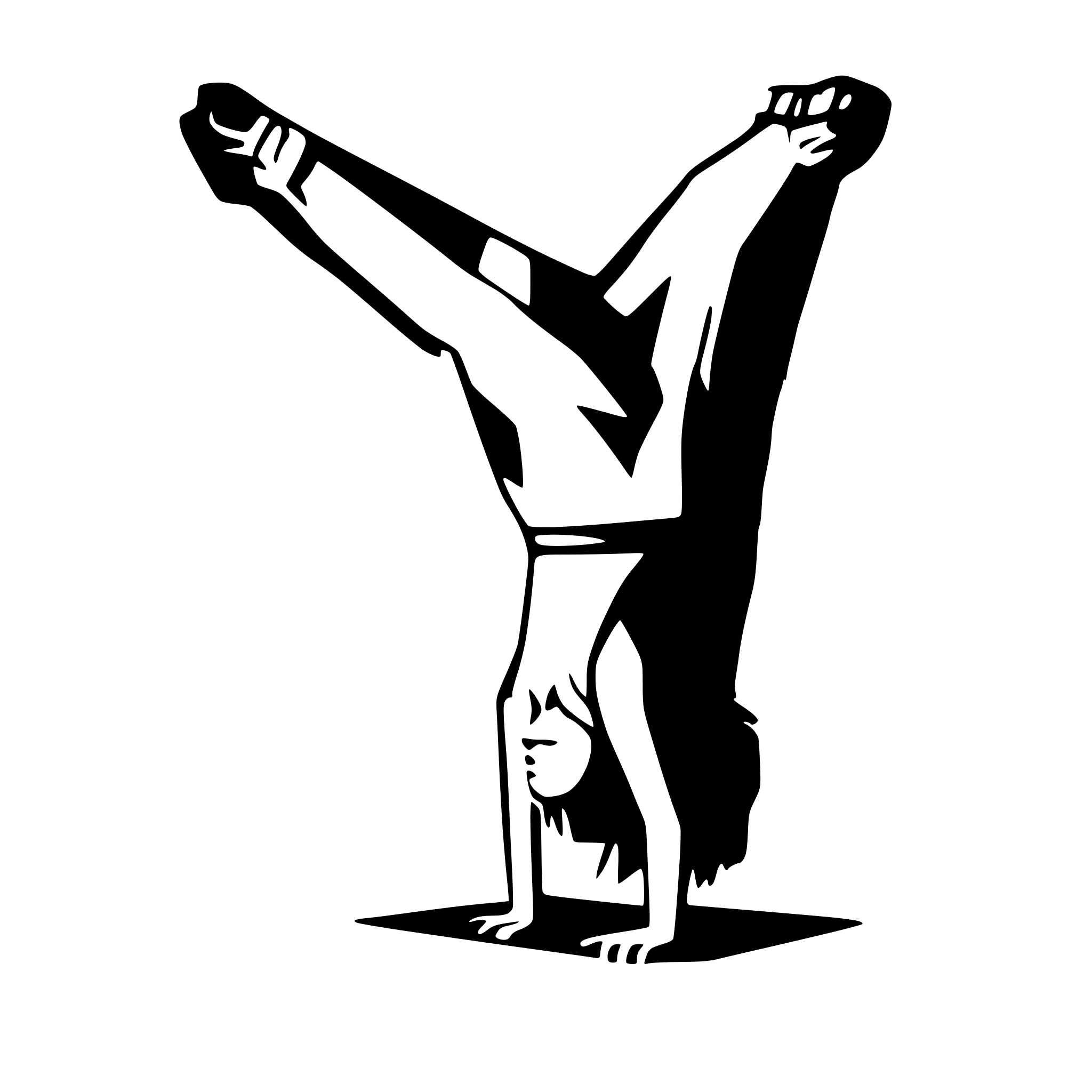 AI-generated SVG of 'woman doing a handstand'